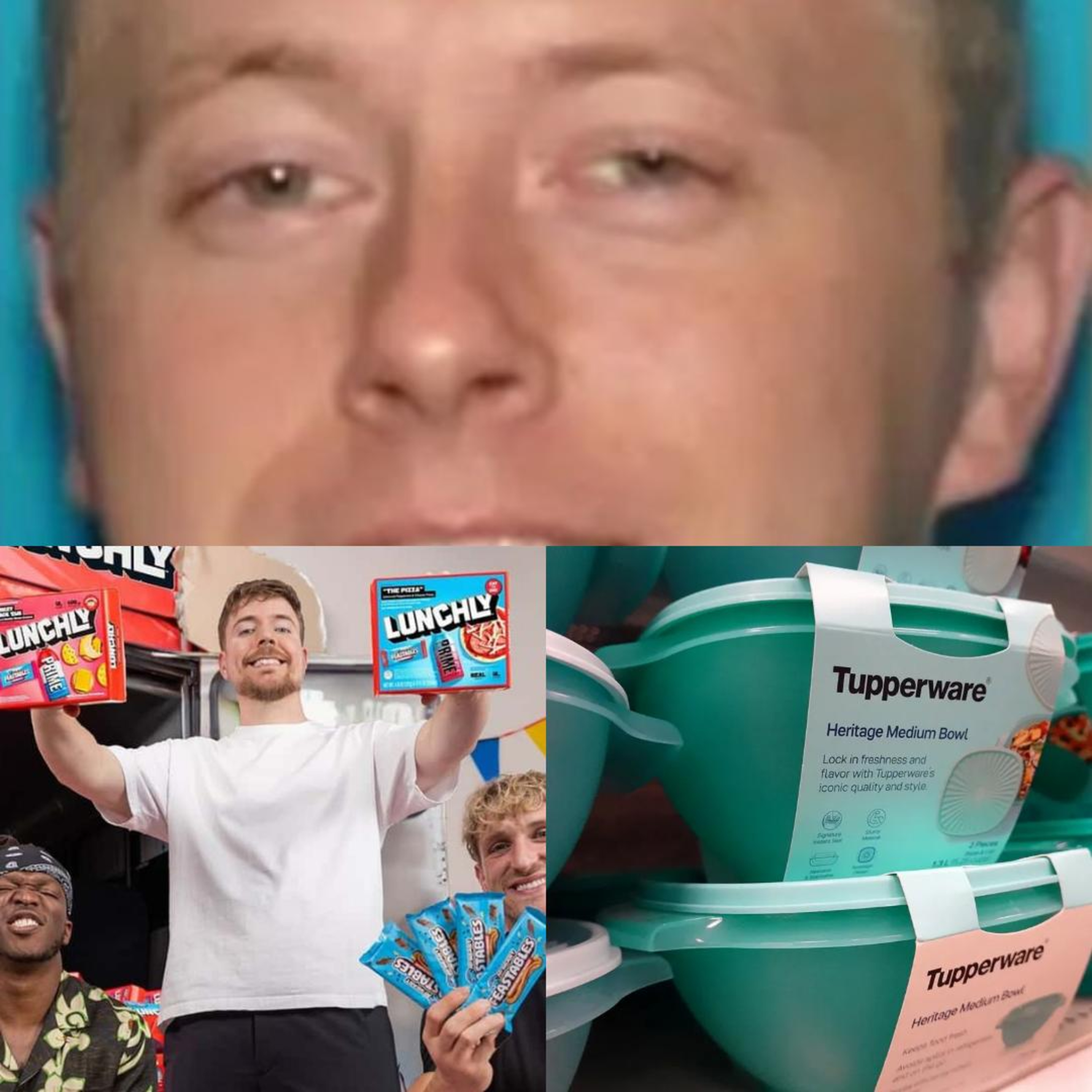Couch, Mr. Beast, & Tupperware