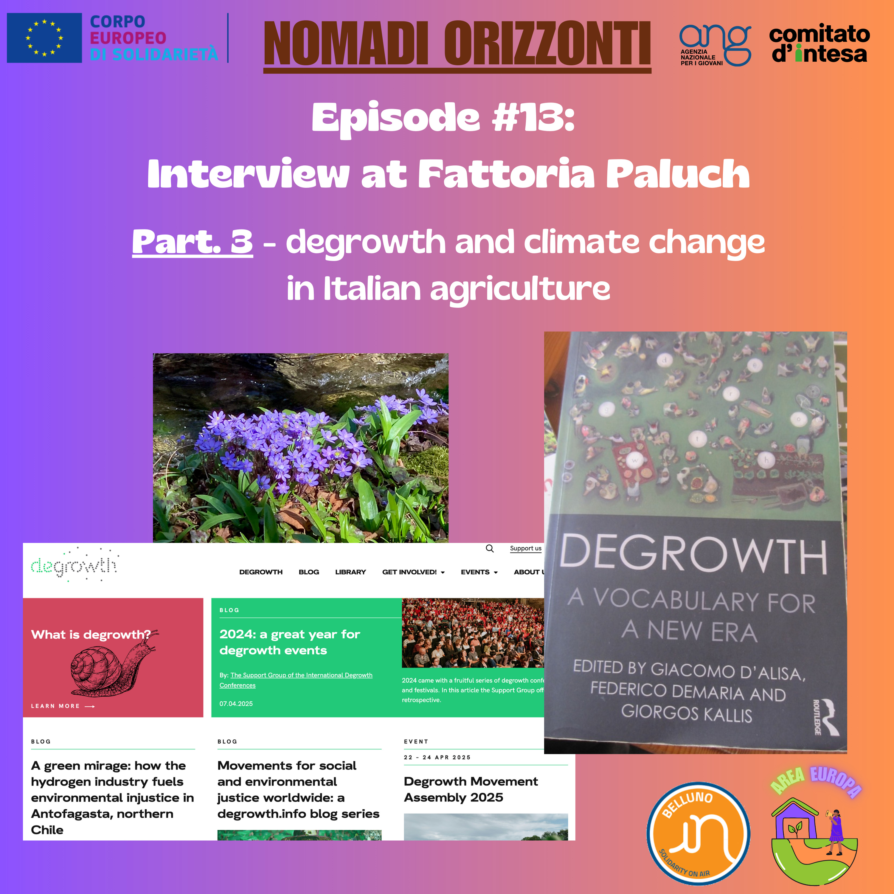 Nomadi Orizzonti #13 (part 3): interview at Fattoria Paluch - degrowth and climate change episode artwork