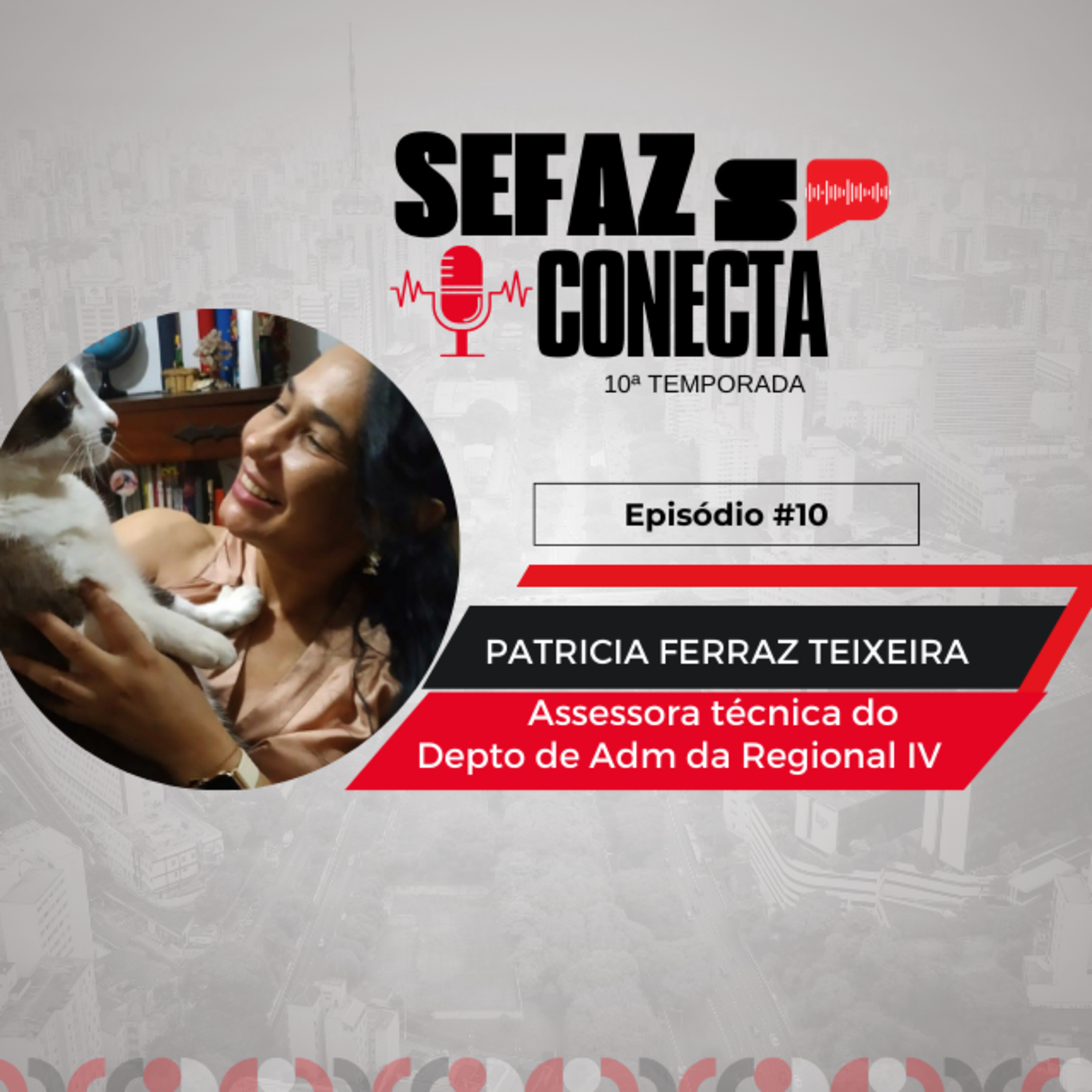 #T10EP10 - Sefaz Conecta com Patrícia Teixeira: TEFE, Regional de Araçatuba, recursos humanos, licitações e contratos, educação fiscal, costuras, síndrome de down e pets episode artwork