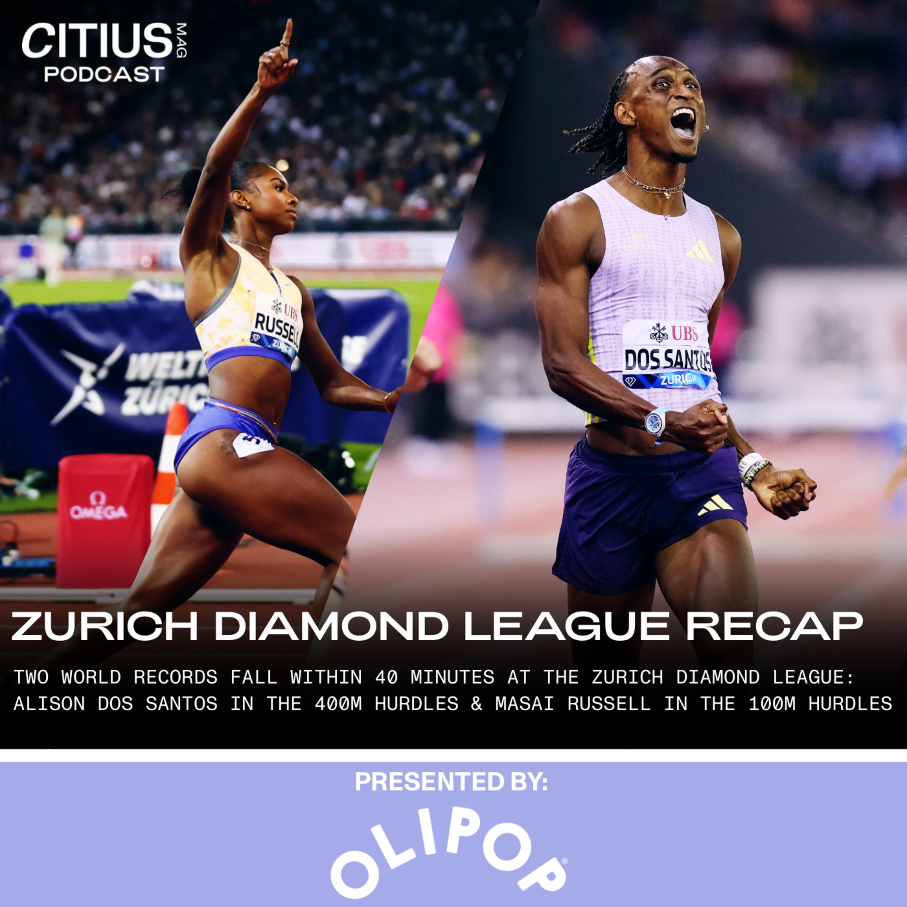 🚨 EMERGENCY PODCAST 🚨 – Two World Records Fall Within 40 Minutes At The Zurich Diamond League | Alison Dos Santos In The 400m Hurdles & Masai Russell In The 100m Hurdles — CITIUS MAG Podcast episode artwork