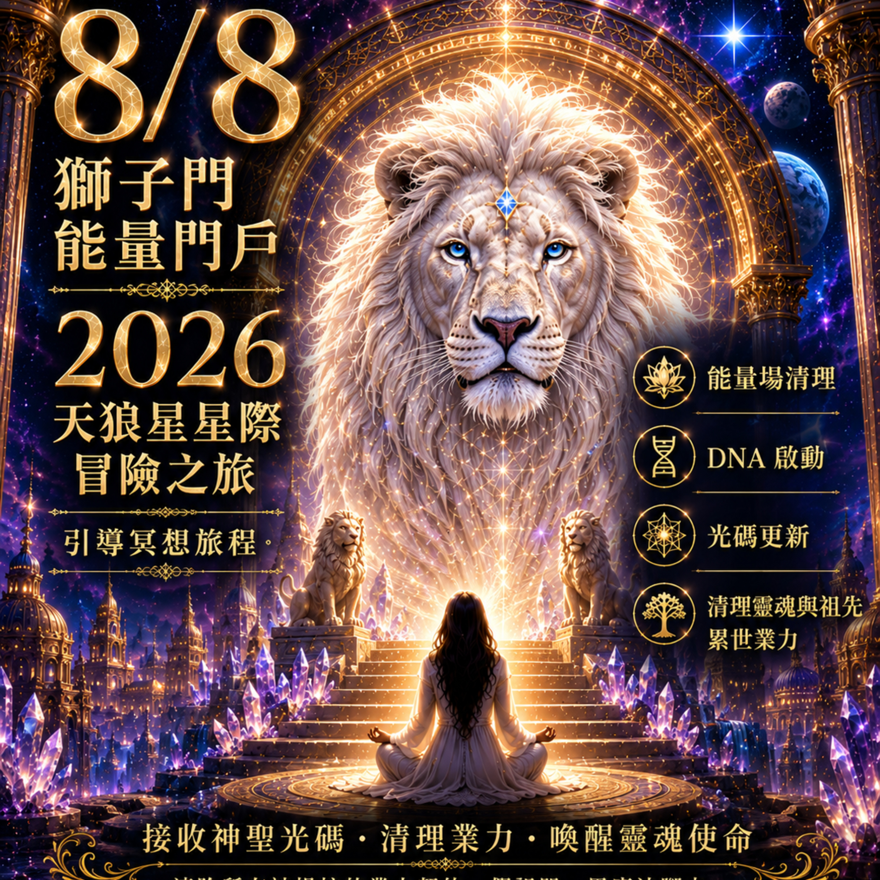 EP177靜心冥想🧘‍♀️8/8獅子座門戶🦁拜訪💫天狼星的神聖白獅🦁更新光代碼✨與阿卡西紀錄（因果業力簿）📙修復 episode artwork
