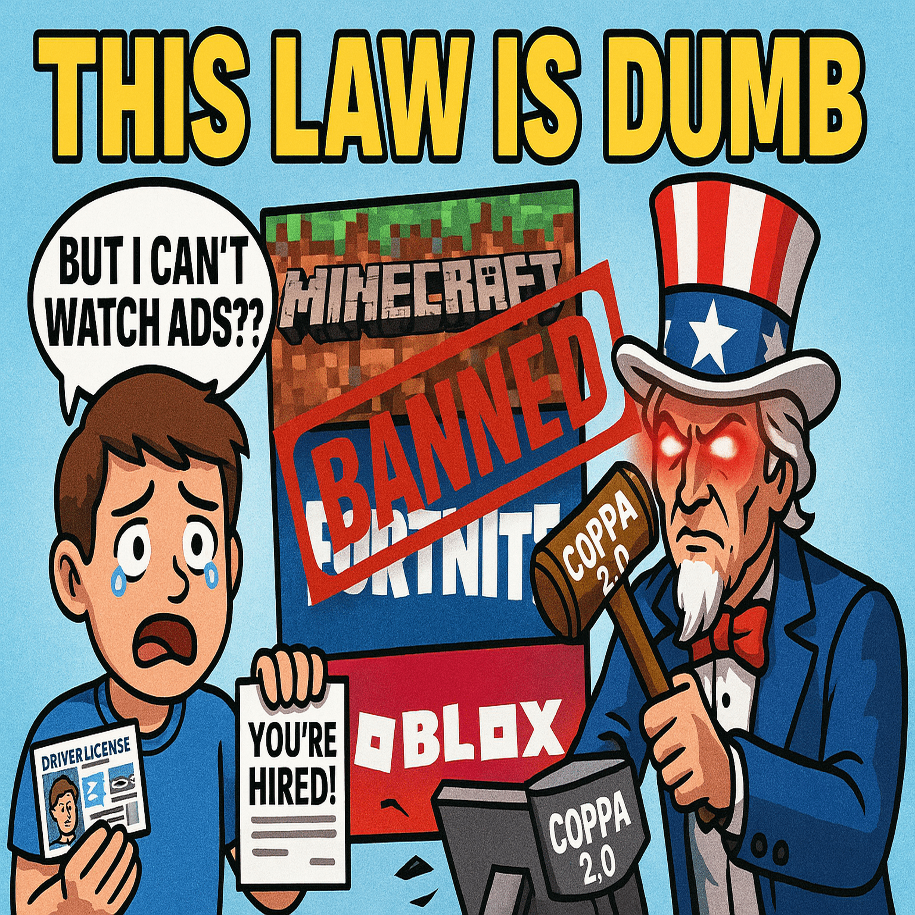 16 Yrs Old: Can Drive, Can Work, Can’t Watch a Skibidi Ad?? | COPPA 2.0 episode artwork