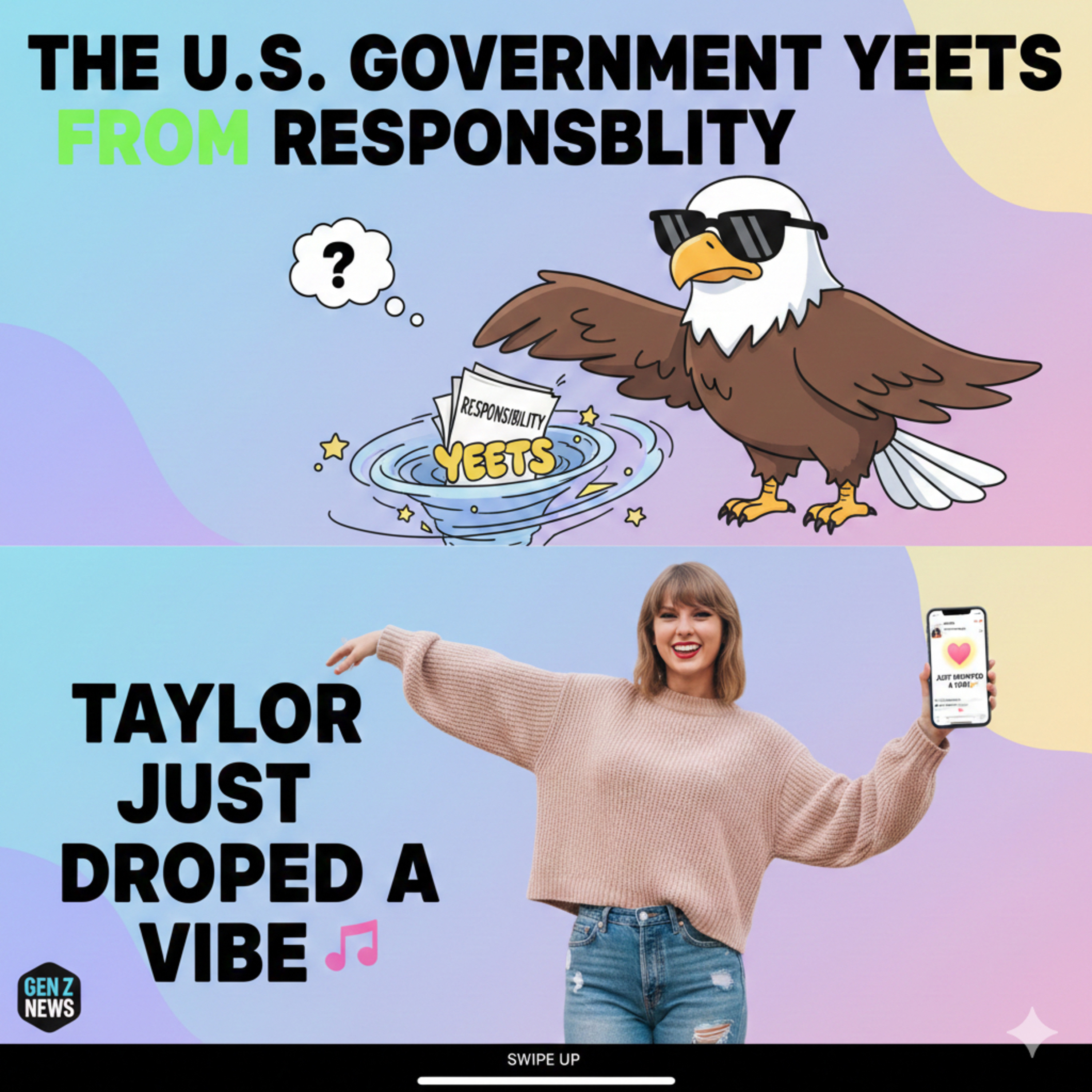 The U.S. government yeets from responsibility. Taylor just dropped a vibe  episode artwork