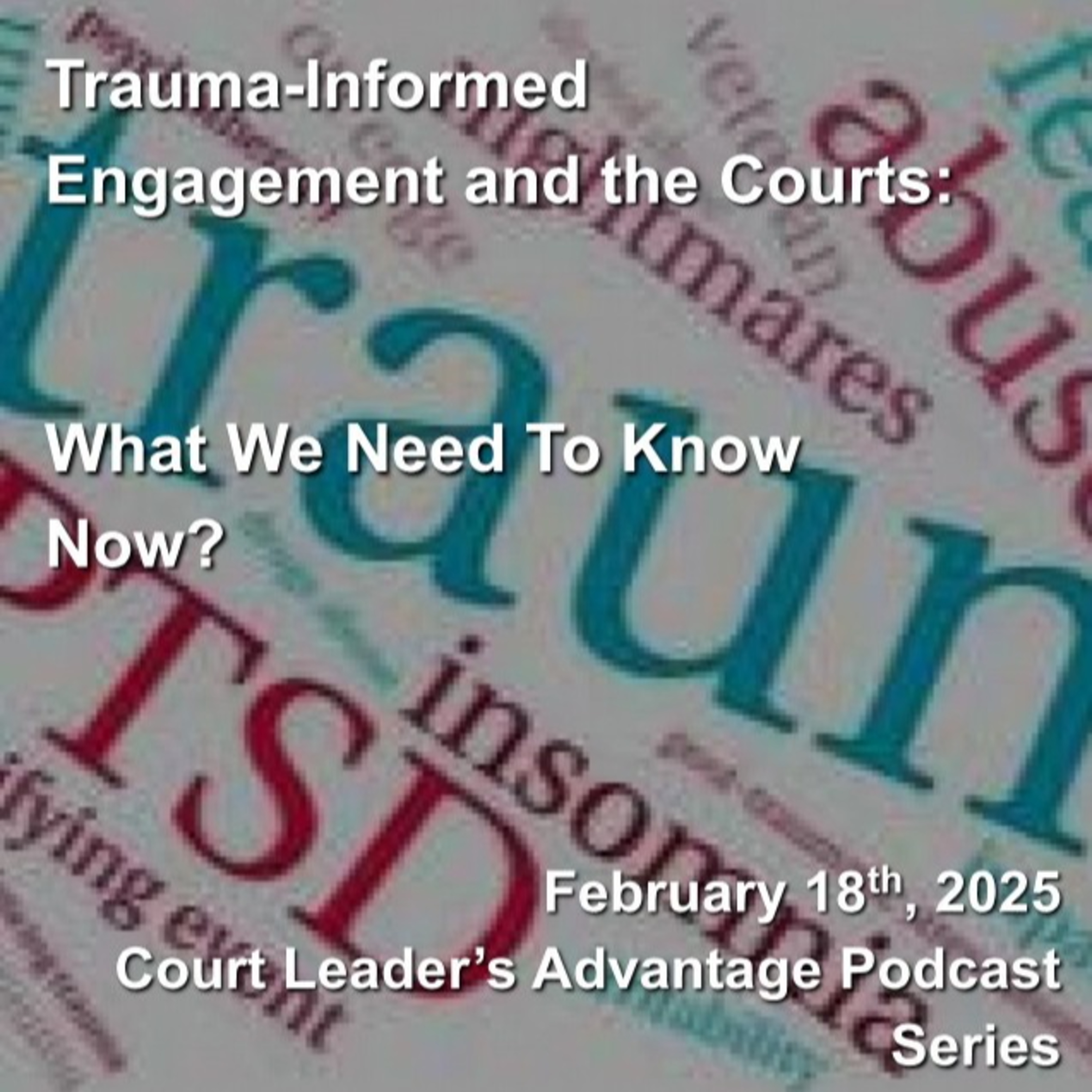 Trauma-Informed Engagement and the Courts: What We Need to Know Now? episode artwork