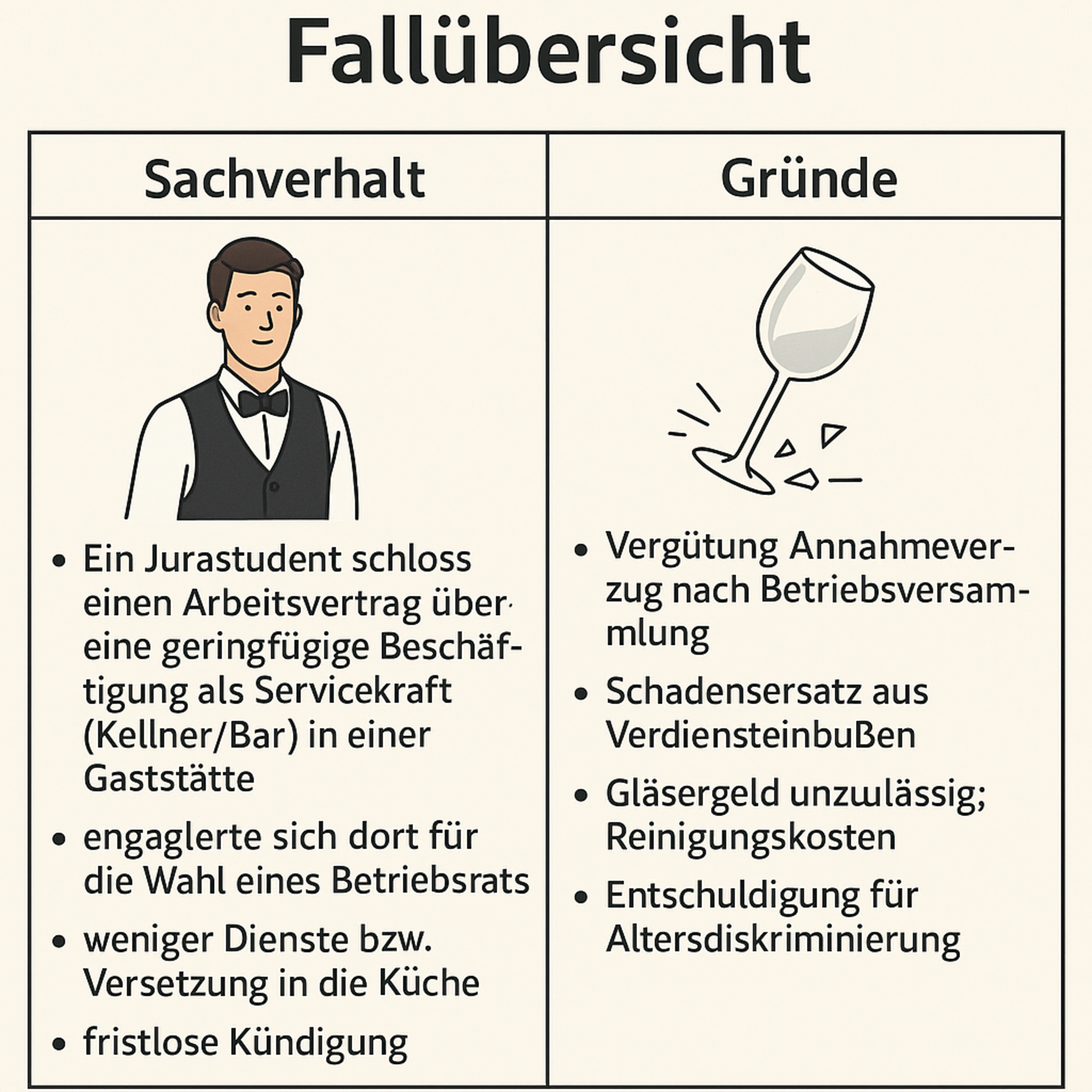 LAG München: Jurastudent verklagt Restaurant