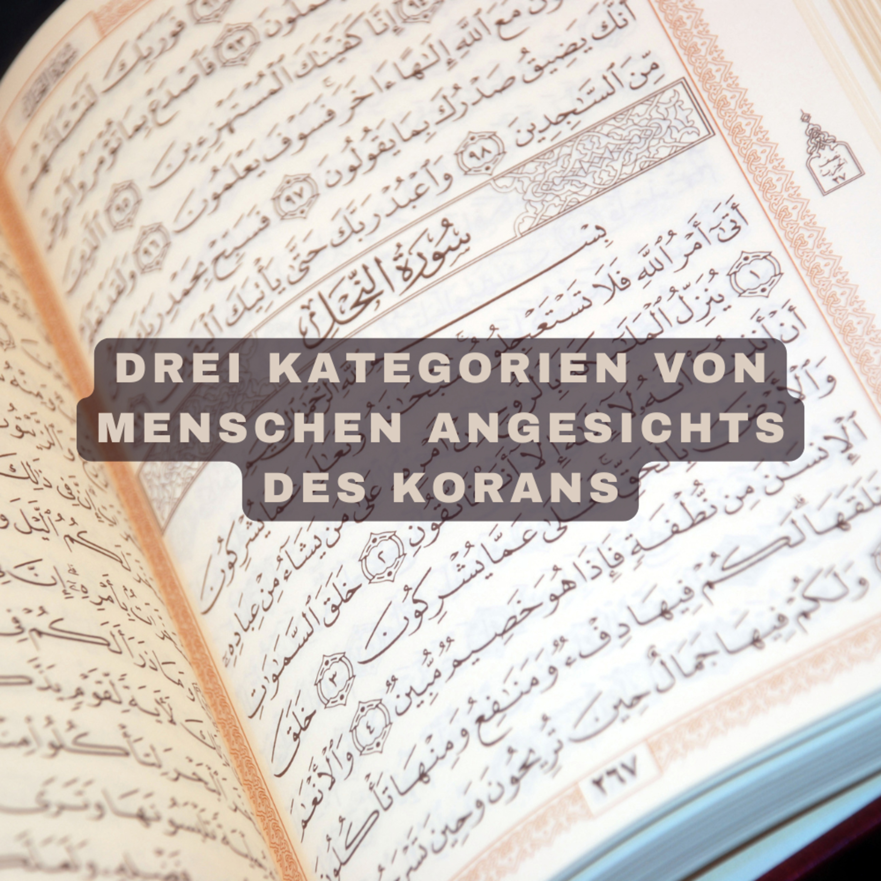 Drei Kategorien von Menschen angesichts des Korans – Kapitel 2, Vers 1 bis 20.