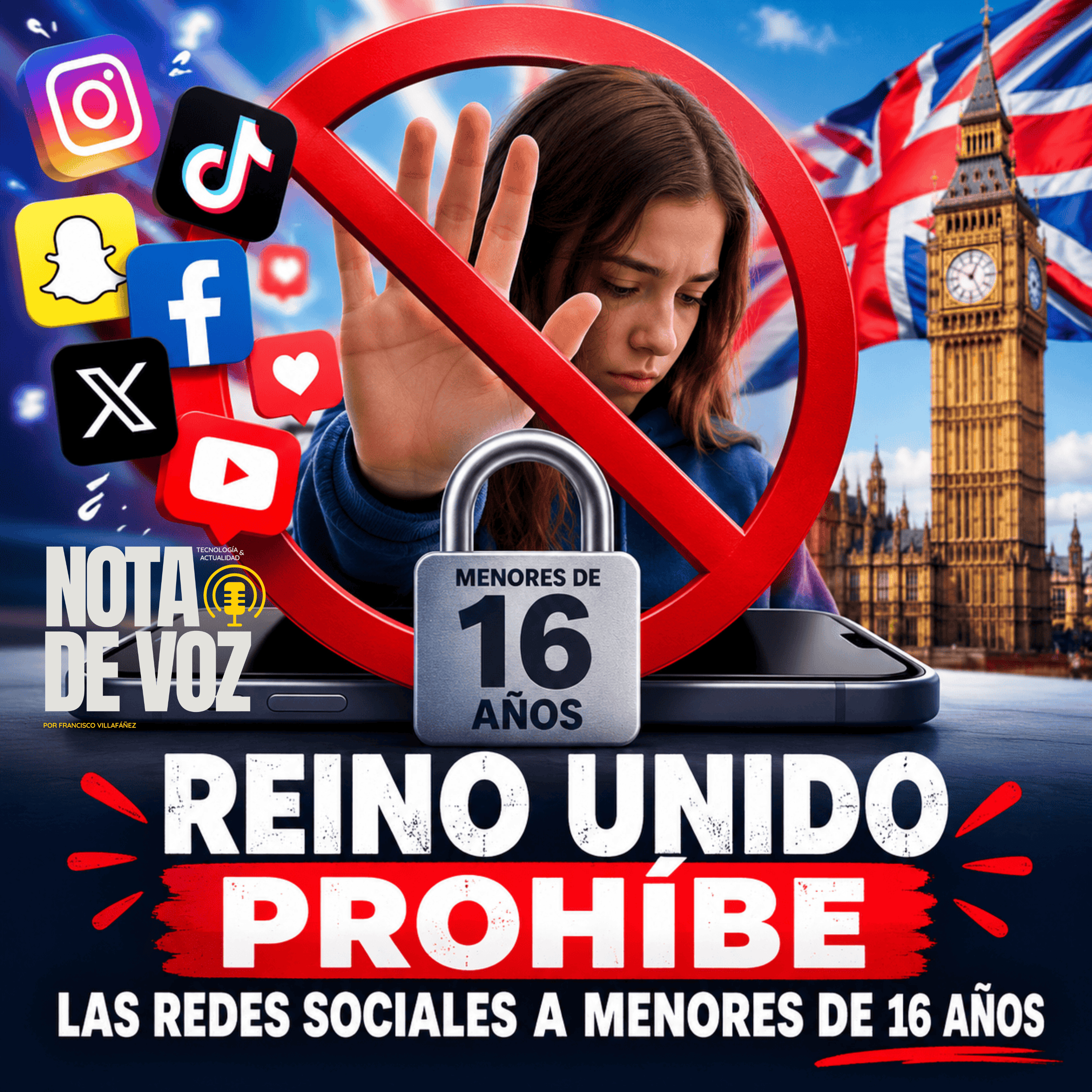 Reino Unido prohíbe las redes sociales a menores de 16 años episode artwork