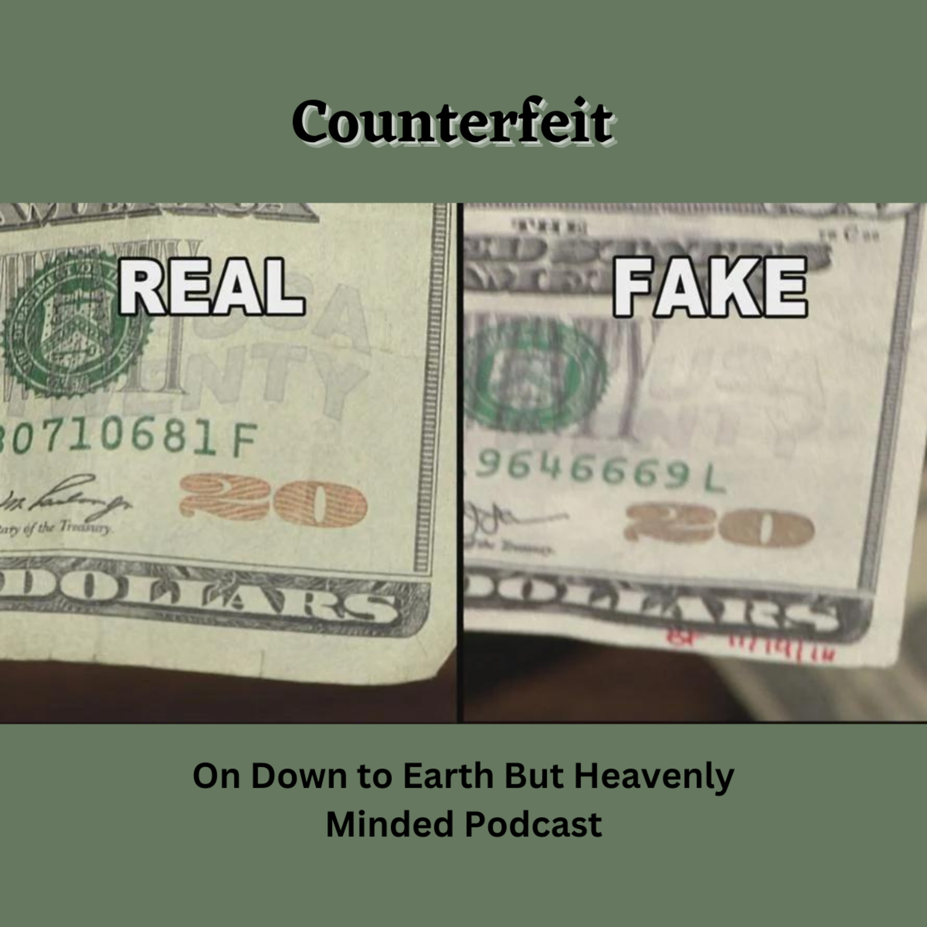 Counterfeit, by F B Hole, on Down to Earth But Heavenly Minded Podcast episode artwork