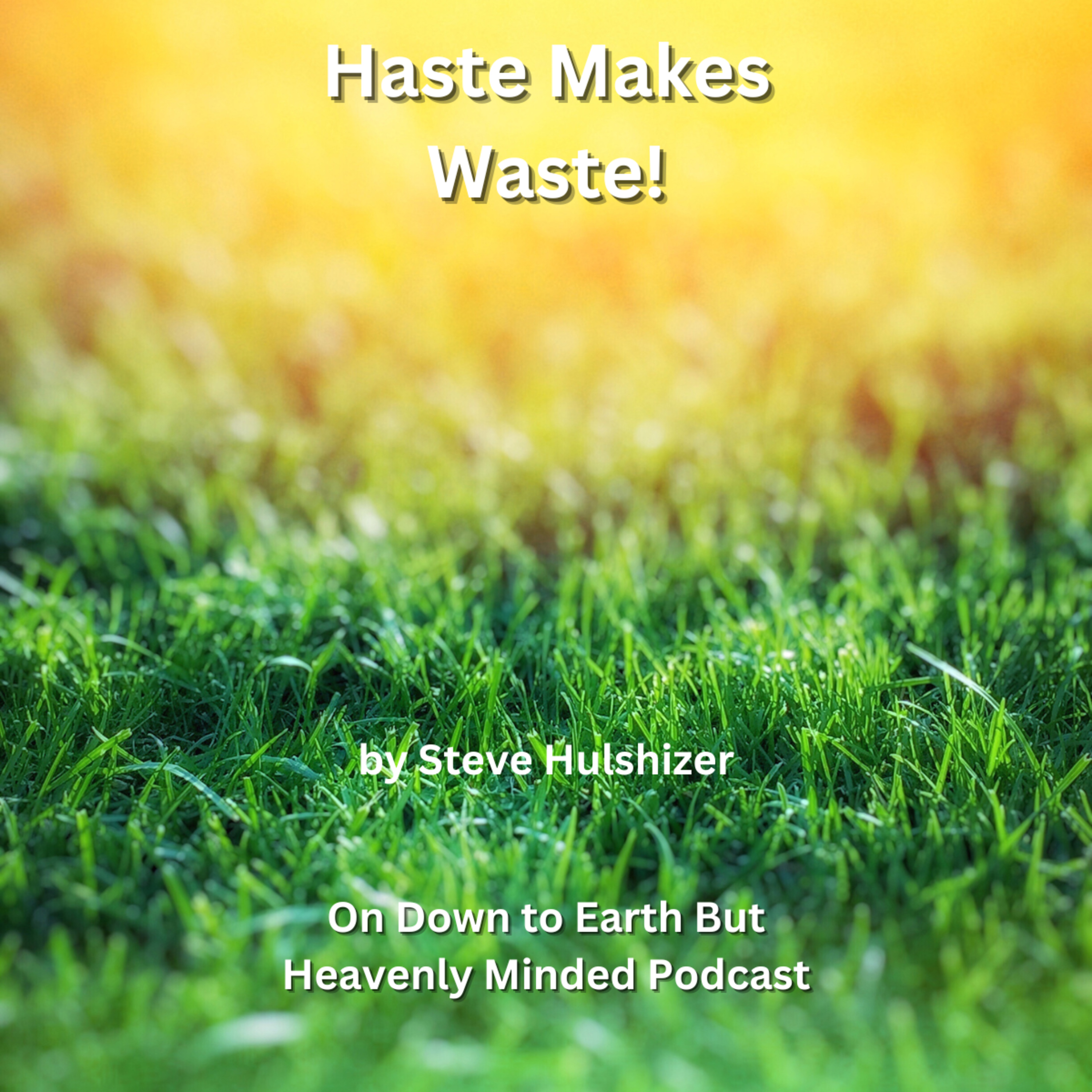 Haste Makes Waste!, By Steve Hulshizer, On Down to Earth But Heavenly Minded Podcast  episode artwork