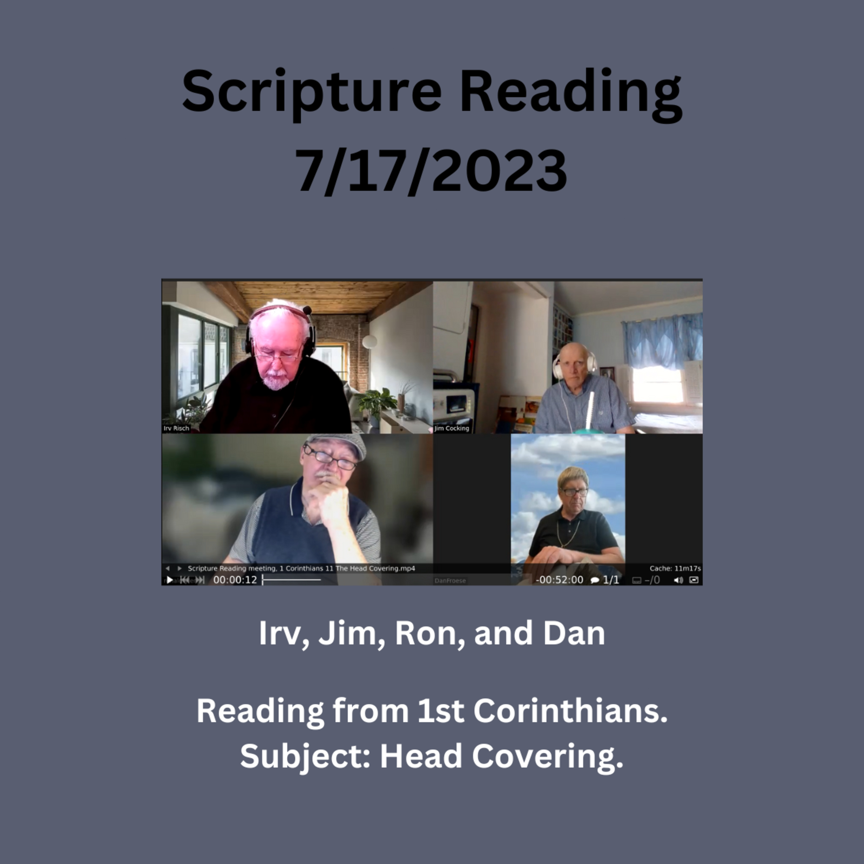 Scripture Reading Meeting, 1 Corinthians 11 The Head Covering episode artwork