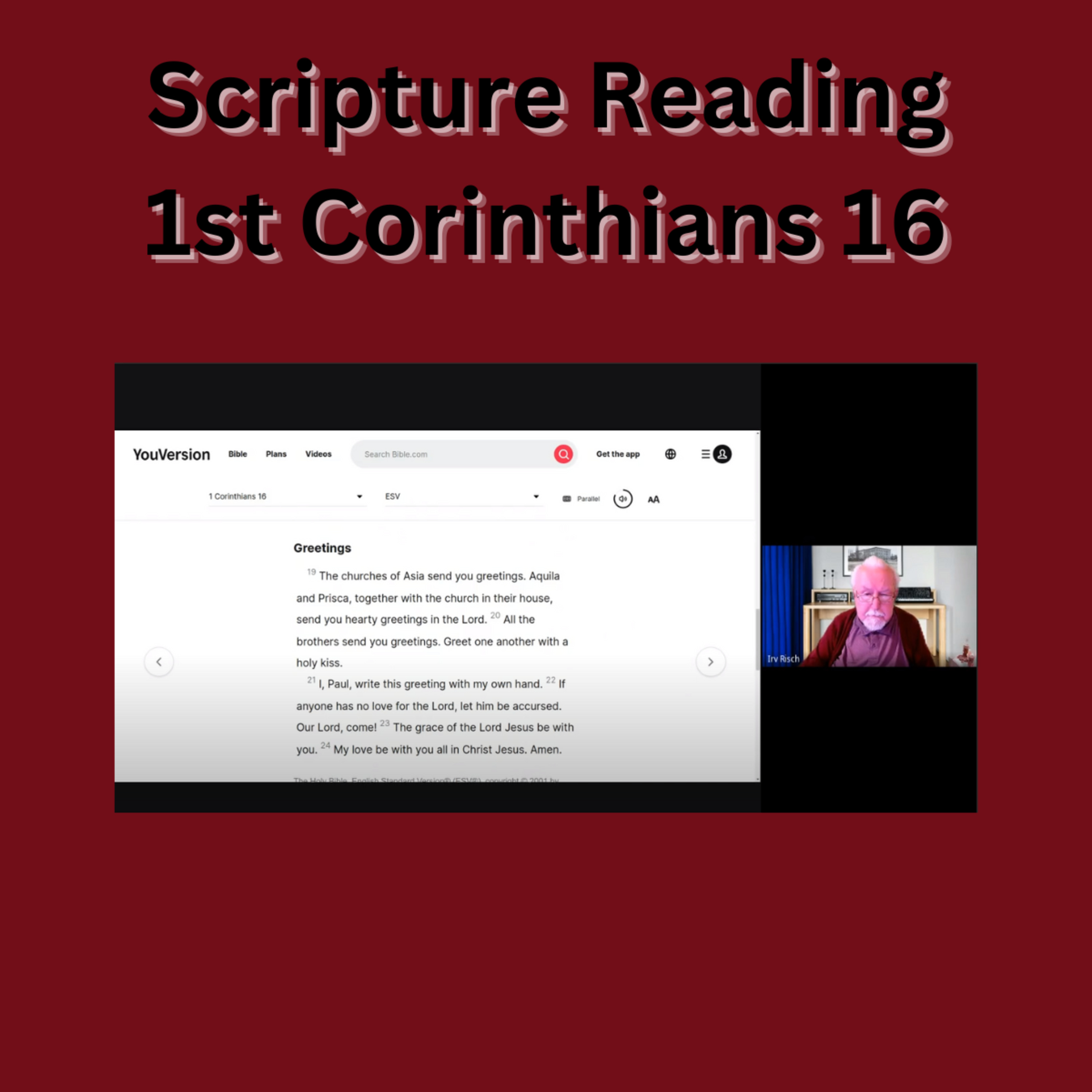 Scripture Reading Meeting 1 Corinthians 16 episode artwork
