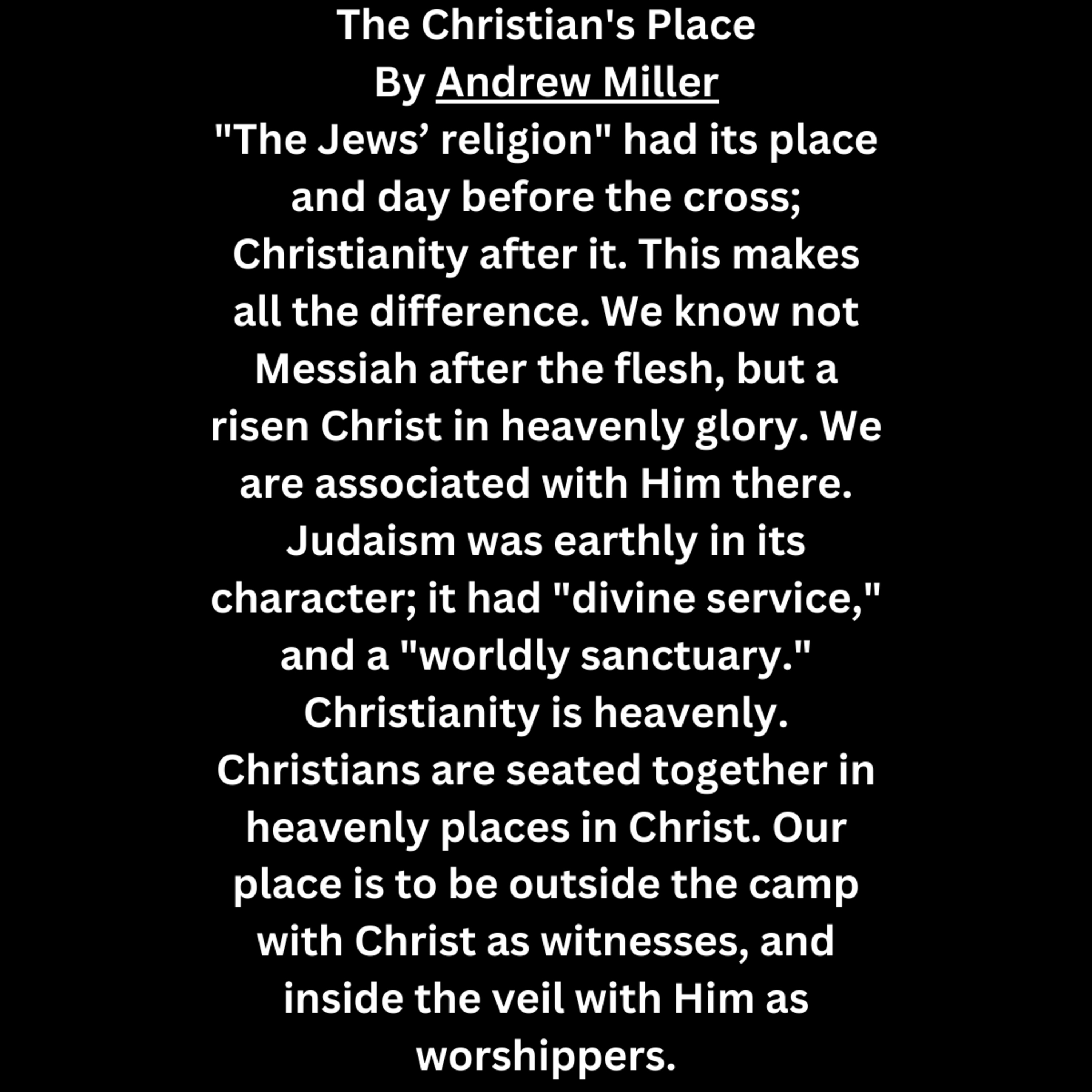 The Christian's Place, by Andrew Miller episode artwork