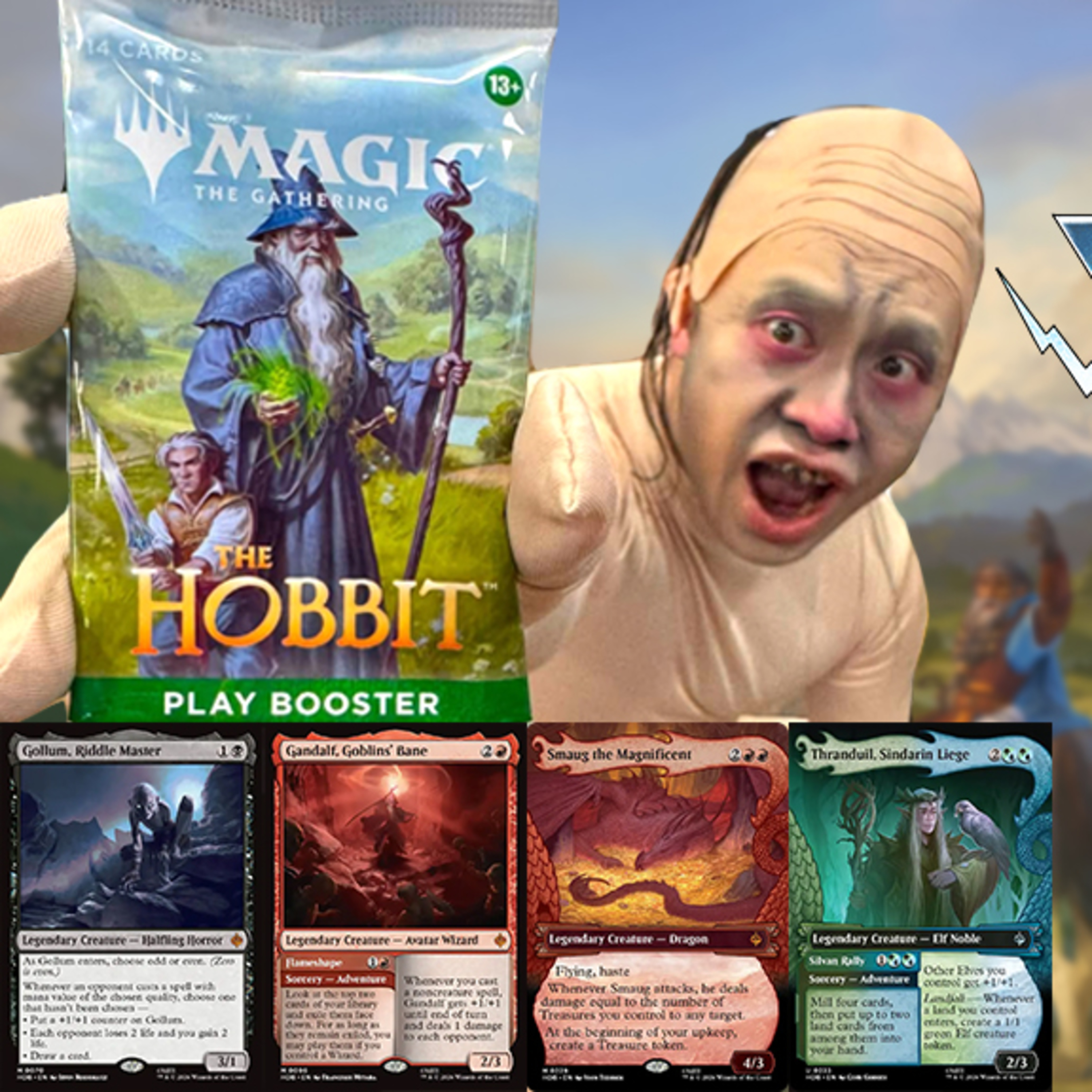 Wizards of WUBRG x The Hobbit - Gollum VS Gandalf VS Smaug VS Thranduil (Tabletop Roleplaying Commander) episode artwork