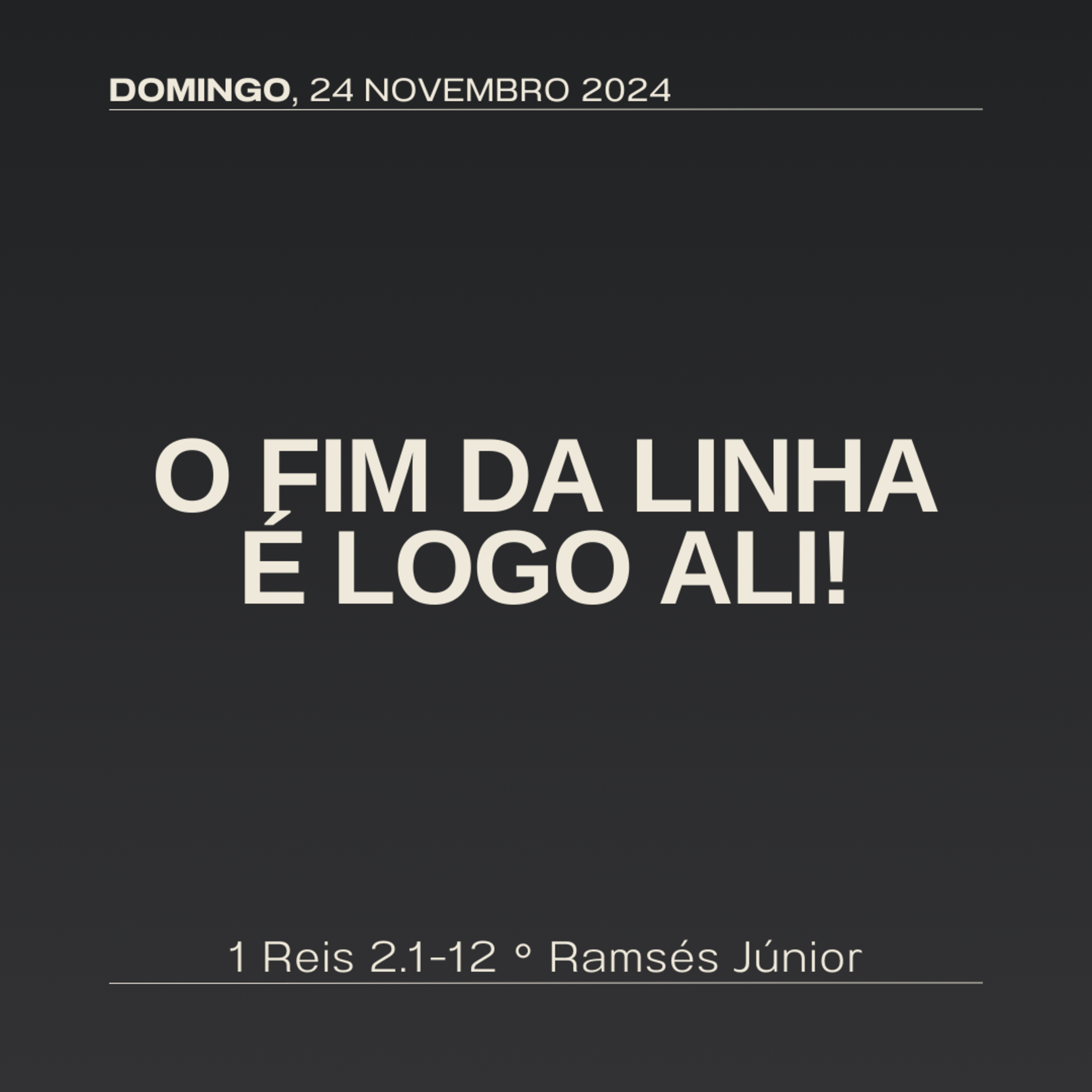 O fim da linha é logo ali! | 1 Reis 2.1-12 | Ramsés Júnior episode artwork