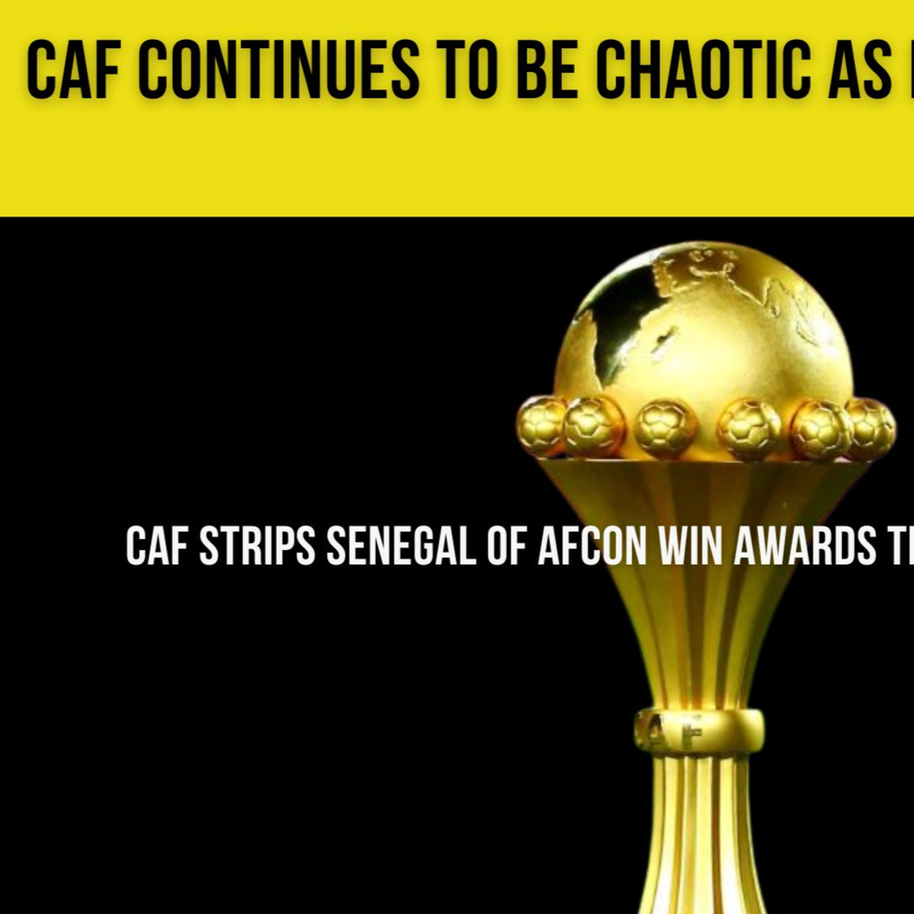 AFTER VAR, CAF Awards Morocco AFCON win...2 months later...ANOTHER EMERGENCY STREAM
