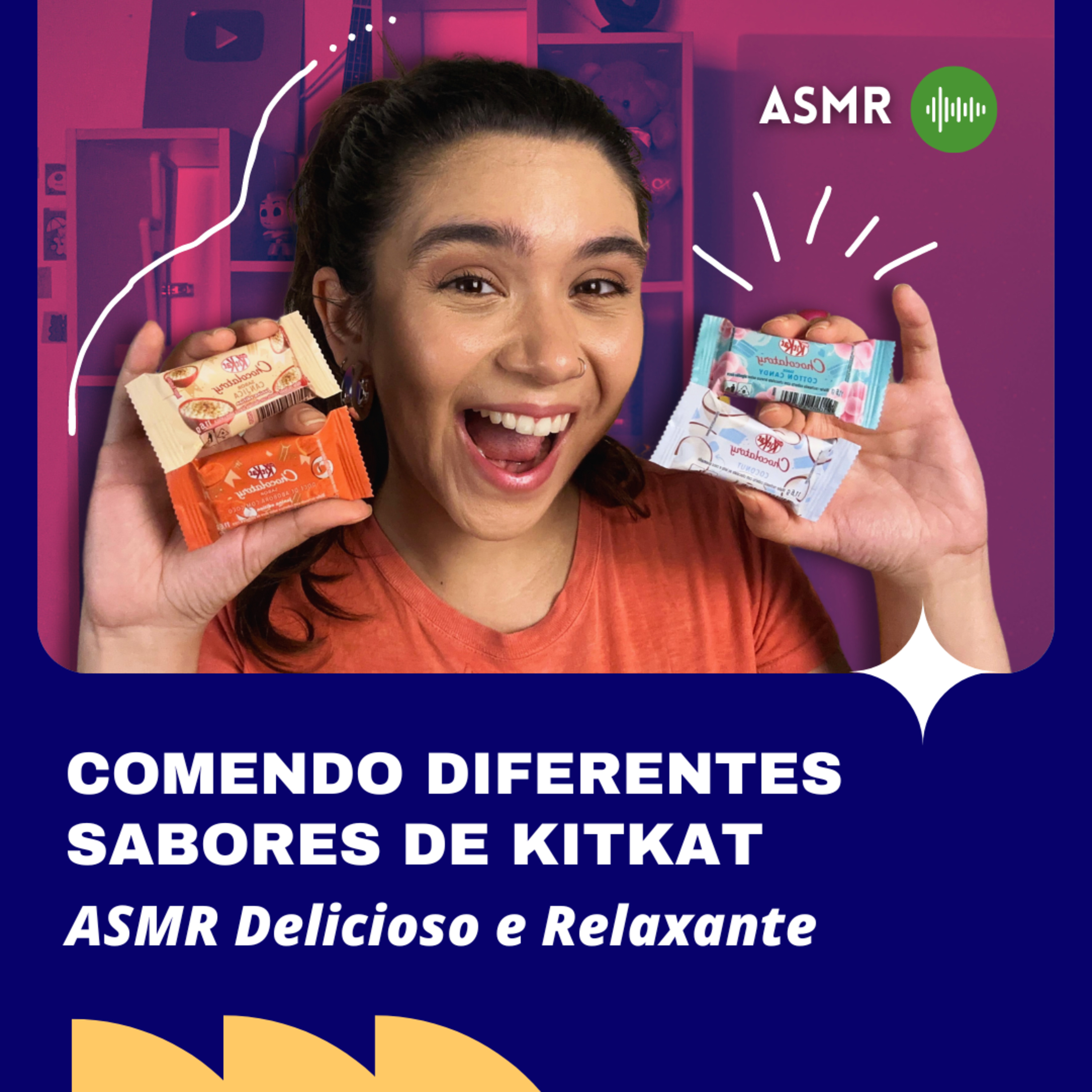 ASMR: COMENDO SABORES DIFERENTES DE KITKAT (sons de mastigação e sussurros) episode artwork