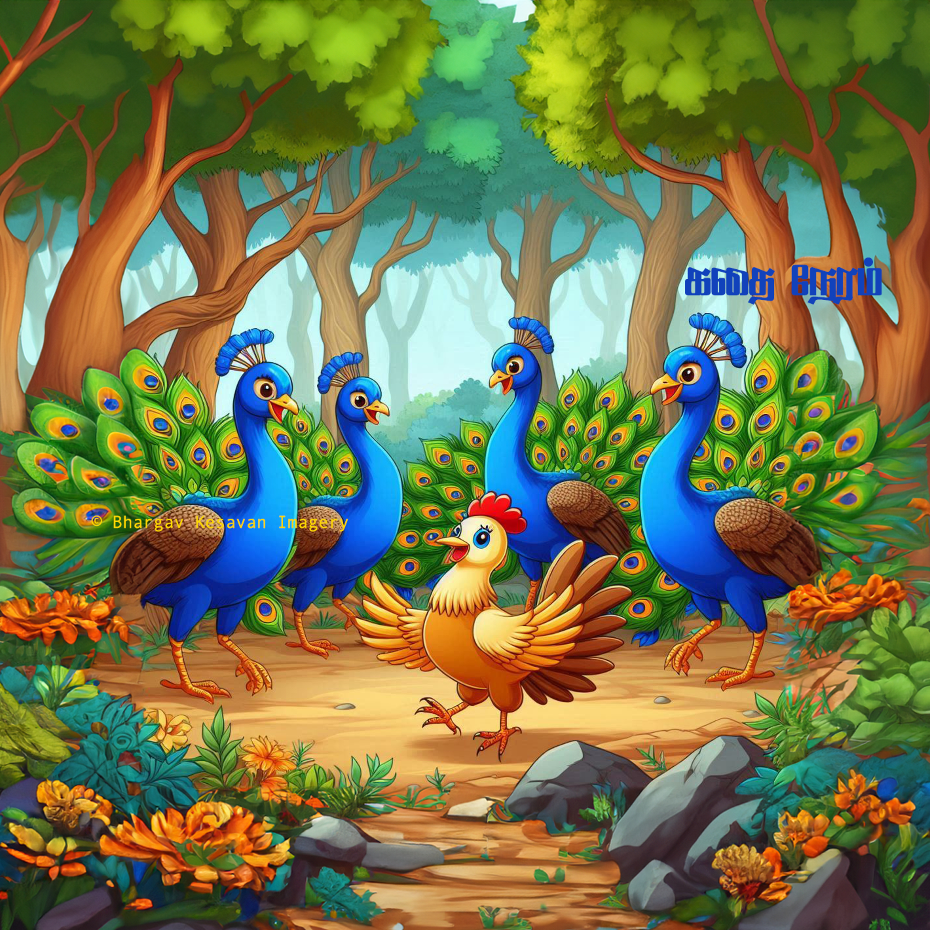 மயிலும் சேவலும் | குட்டீஸ் குரலில் கதைகள்