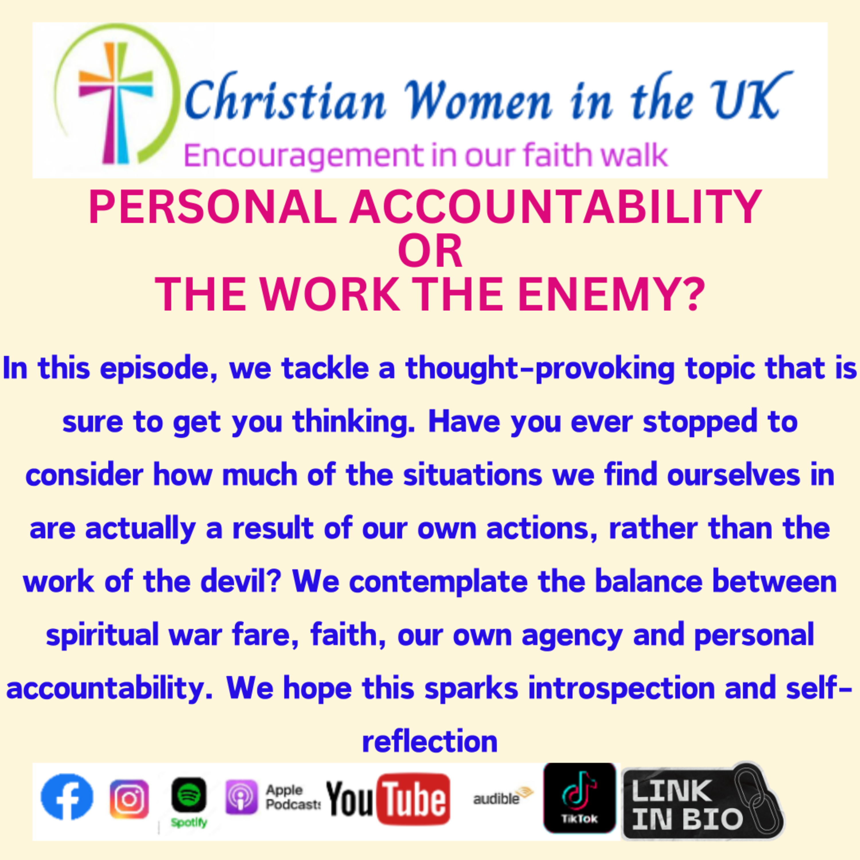 Personal accountability or the work of the enemy? episode artwork