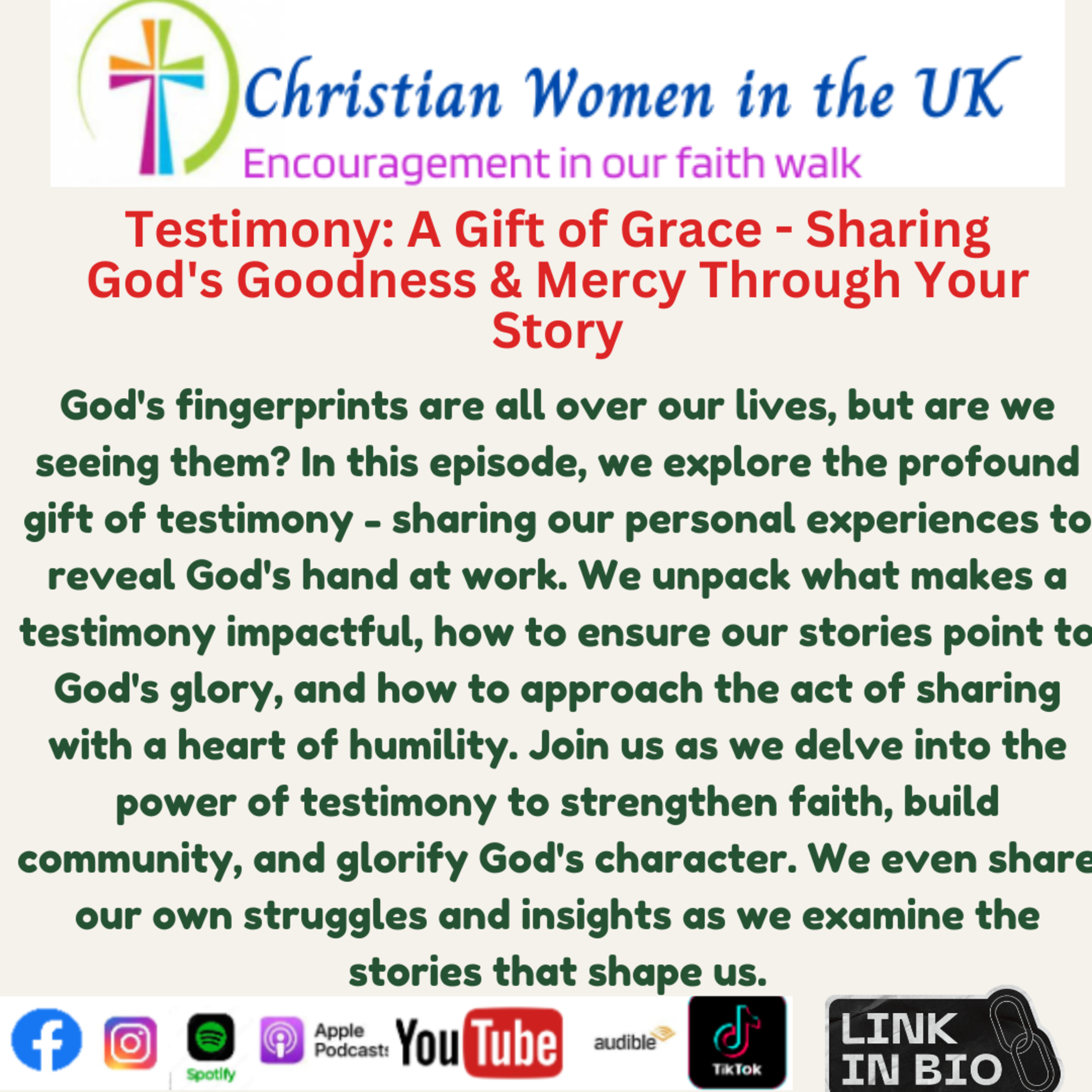 TESTIMONY: A Gift of Grace. Sharing God's goodness through your story