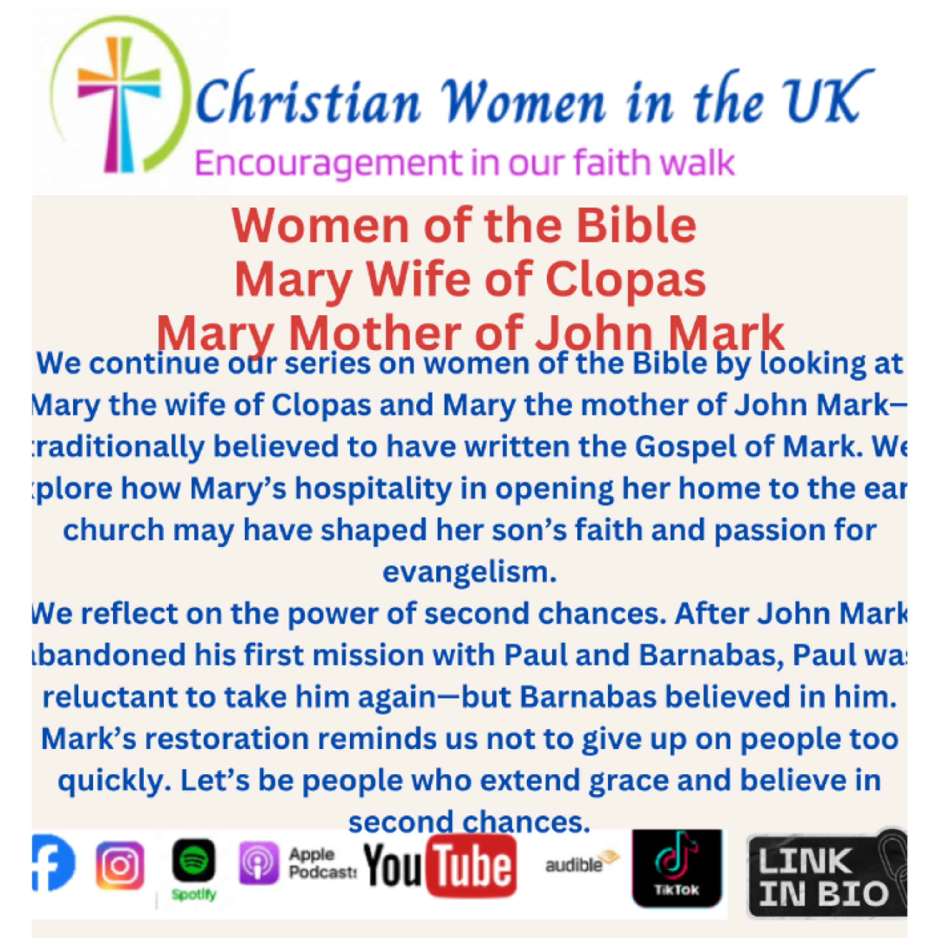 Women of the Bible: Mary Wife of Clopas & Mary Mother of John Mark