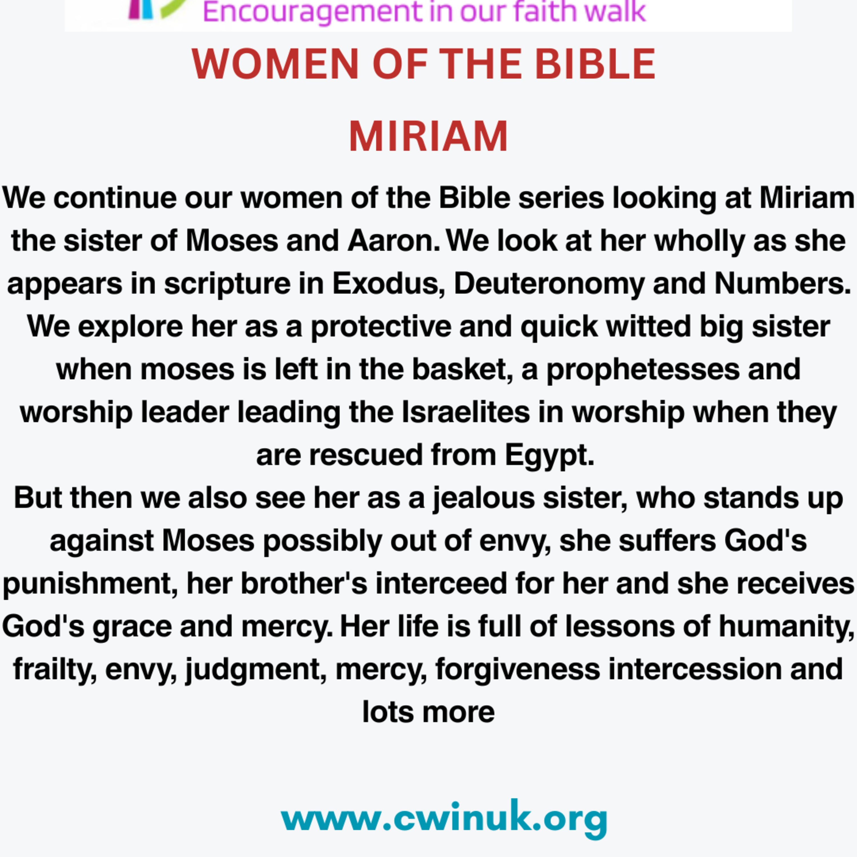 Women of the Bible - Miriam