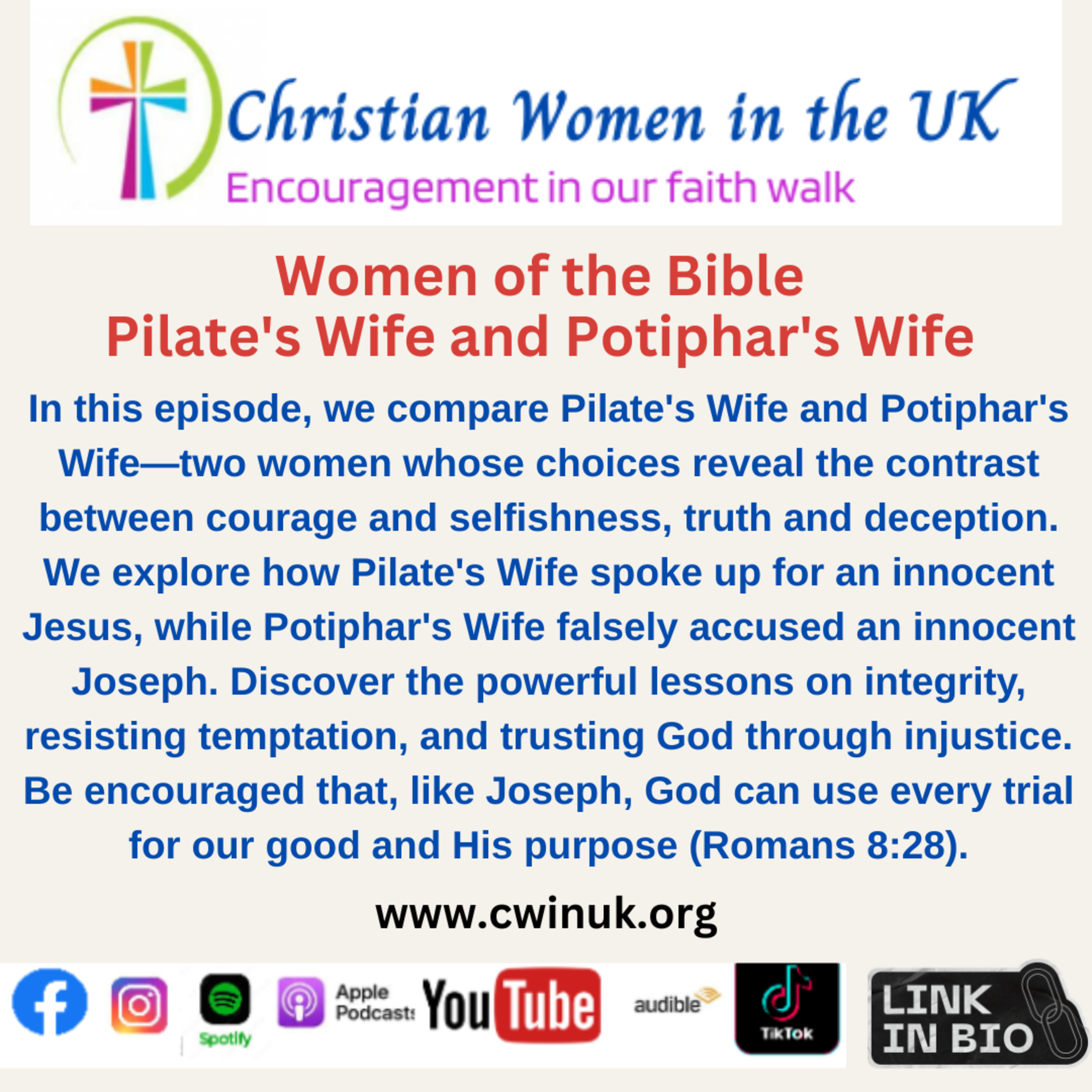Women of the Bible: Pilate's Wife and Potiphar's Wife