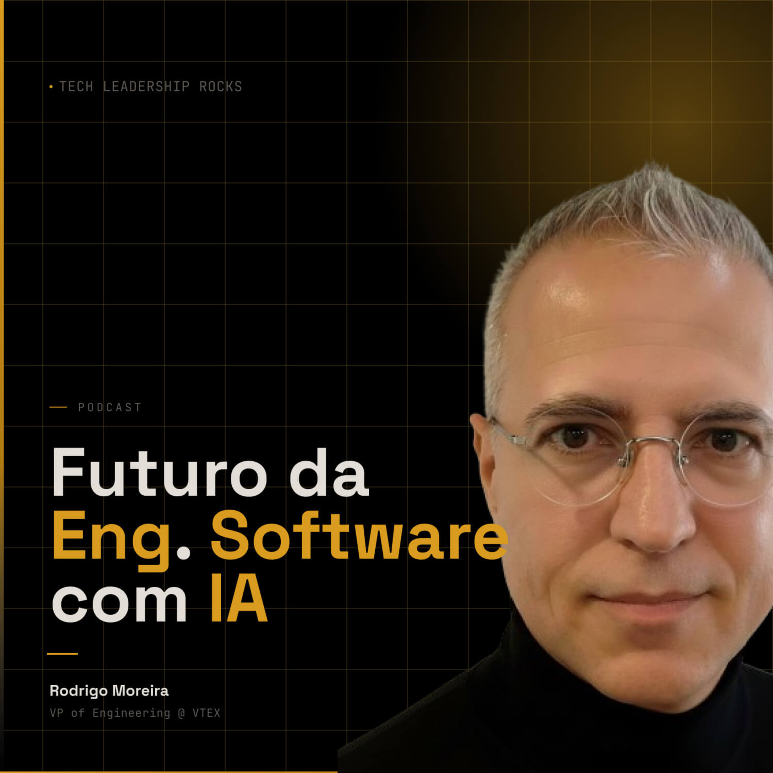 Capa do episódio Futuro da Engenharia de Software com IA com Rodrigo Moreira
