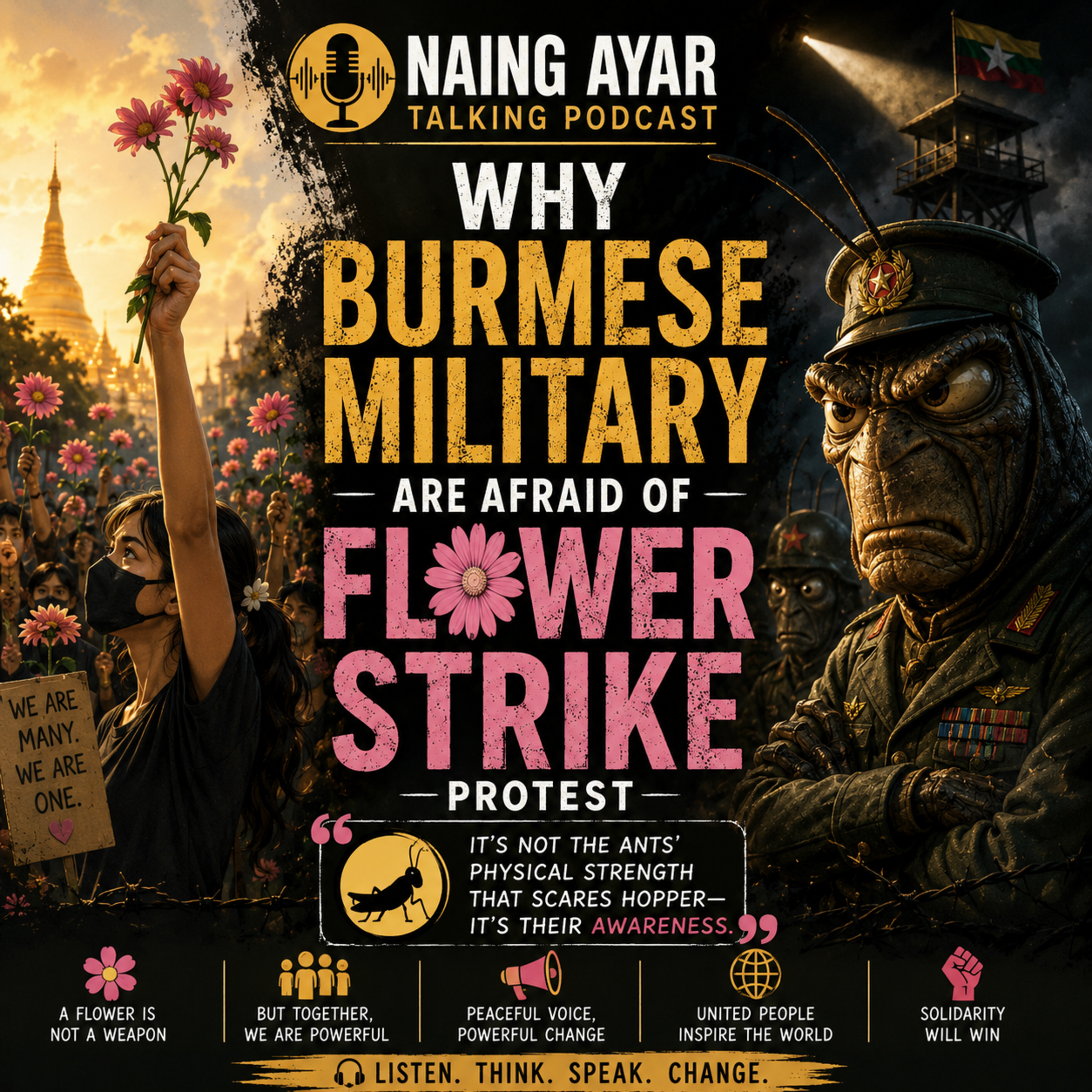 The Grasshopper’s Illusion: Why Burmese Dictators Fear a Single Flower