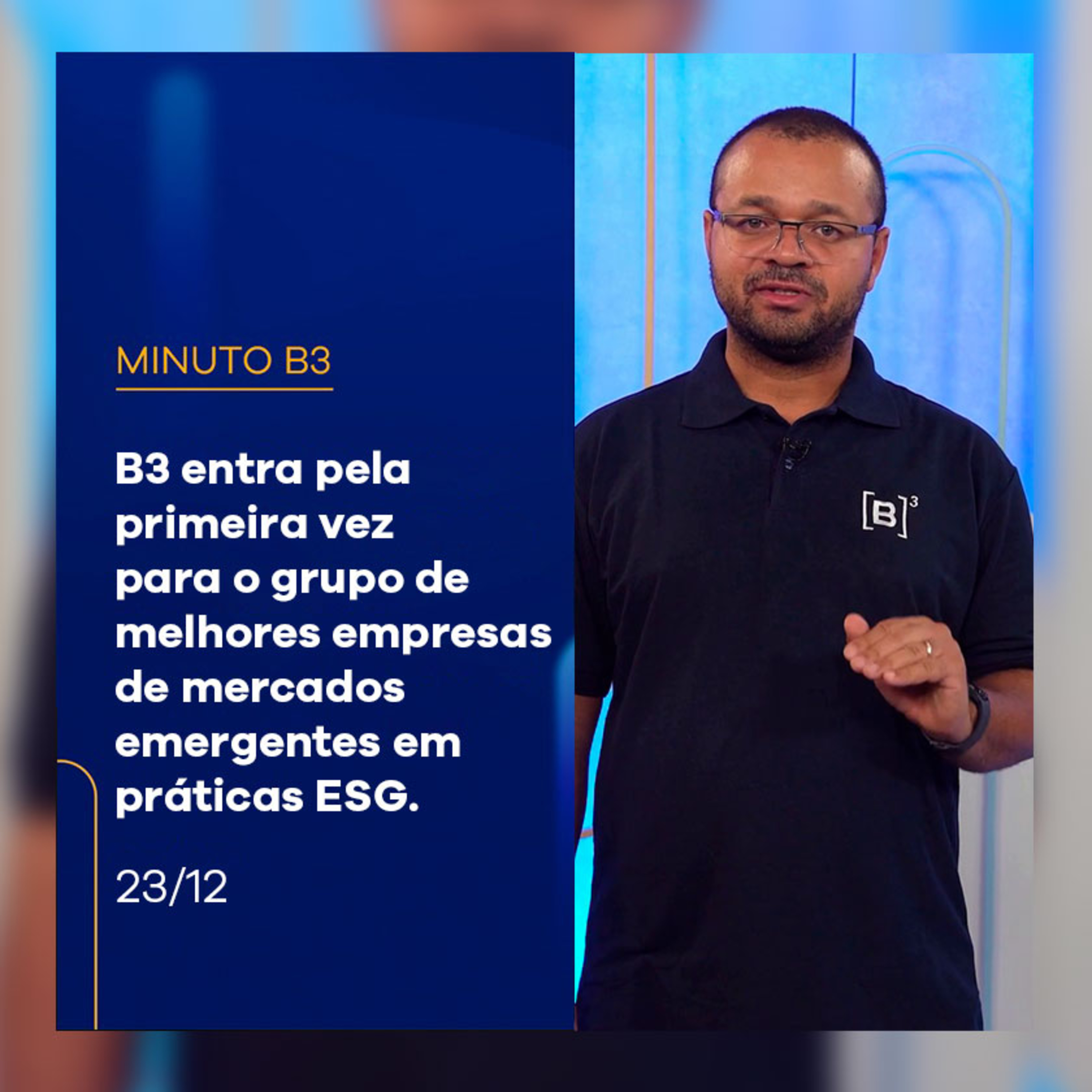 B3 entra para índice do Dow Jones de melhores empresas em práticas ESG | Minuto B3 - 23/12/2024 episode artwork