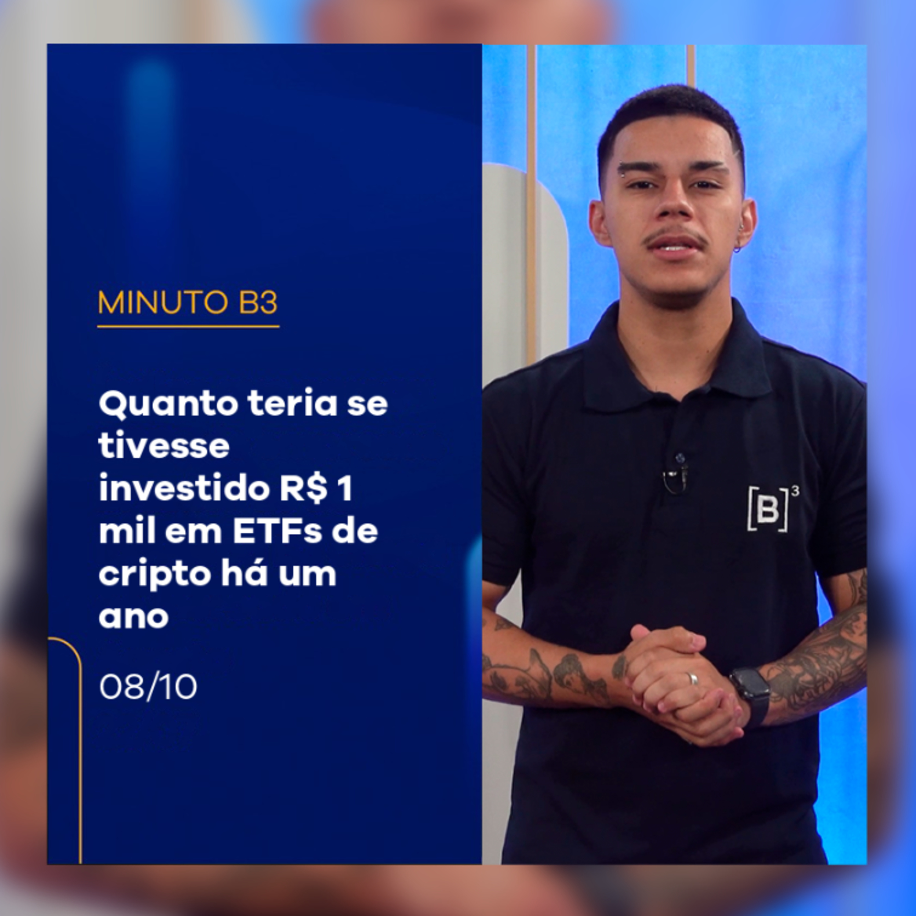 Quanto teria se tivesse investido R$ 1 mil em ETFs de cripto há um ano | Minuto B3 – 08/10/2025 episode artwork