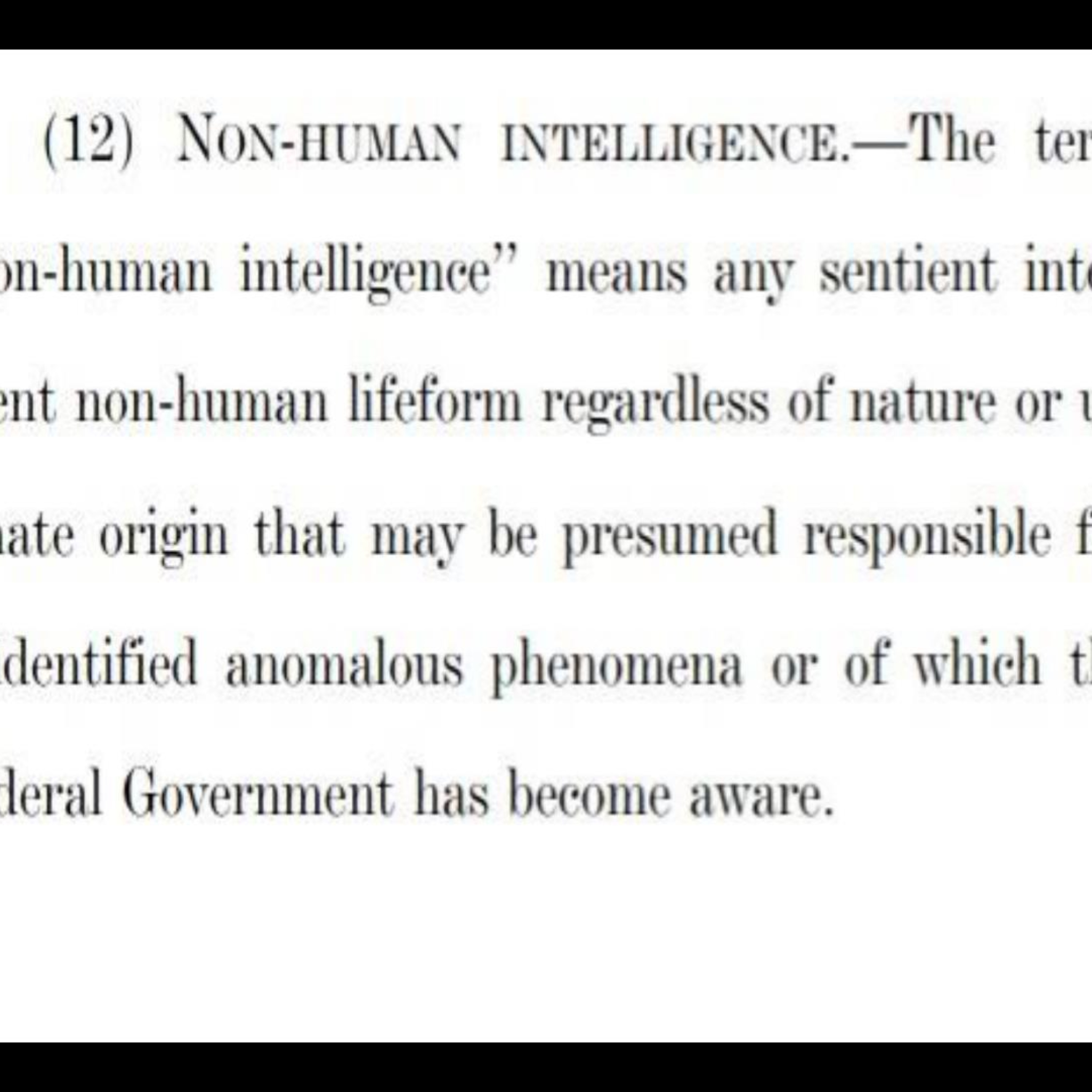 Proposed UAP Disclosure Amendment Nearly Acknowledges Existence of Extraterrestrials