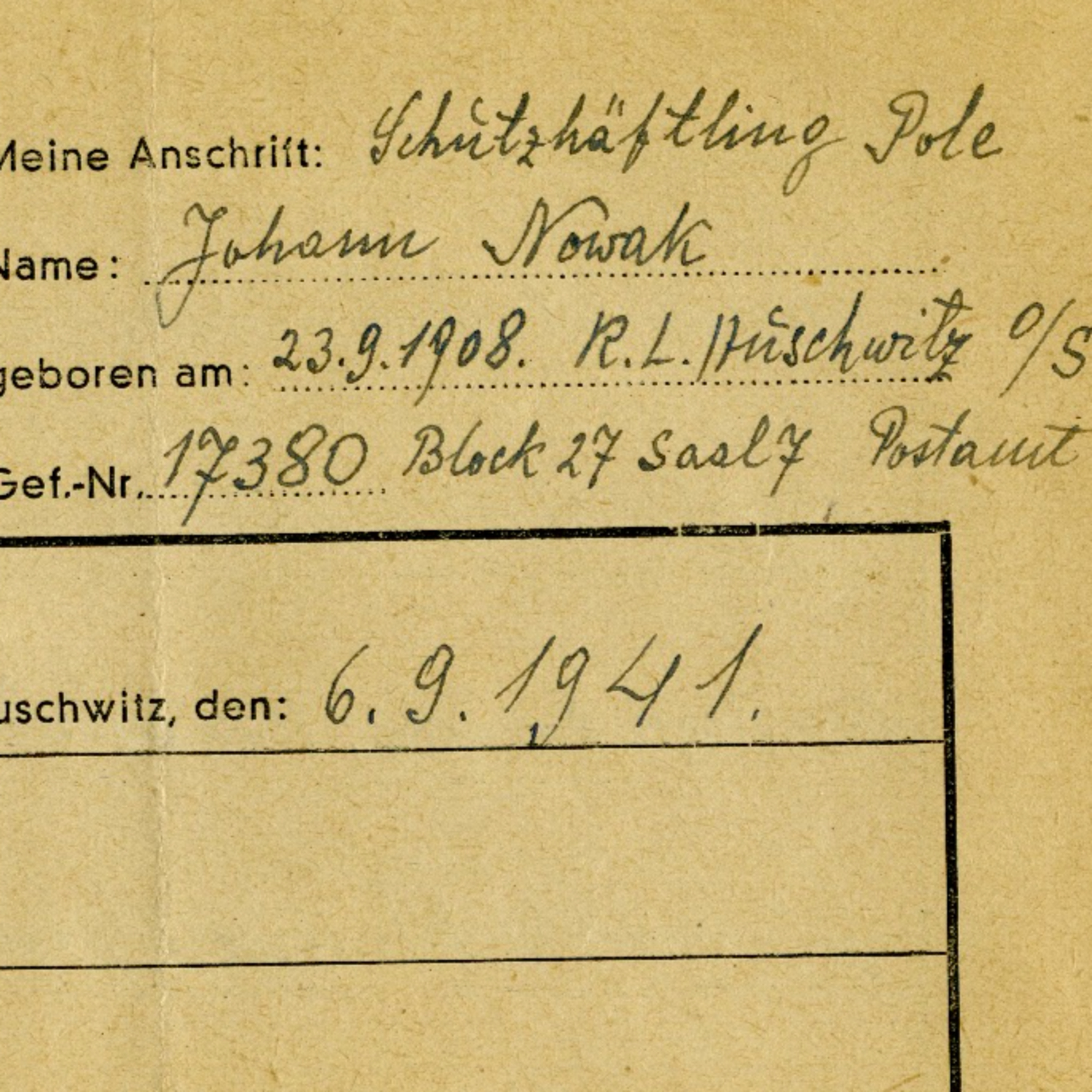 Doctor Jan Nowak’s Auschwitz Letters Donated to the Museum – An Interview with the Donor
