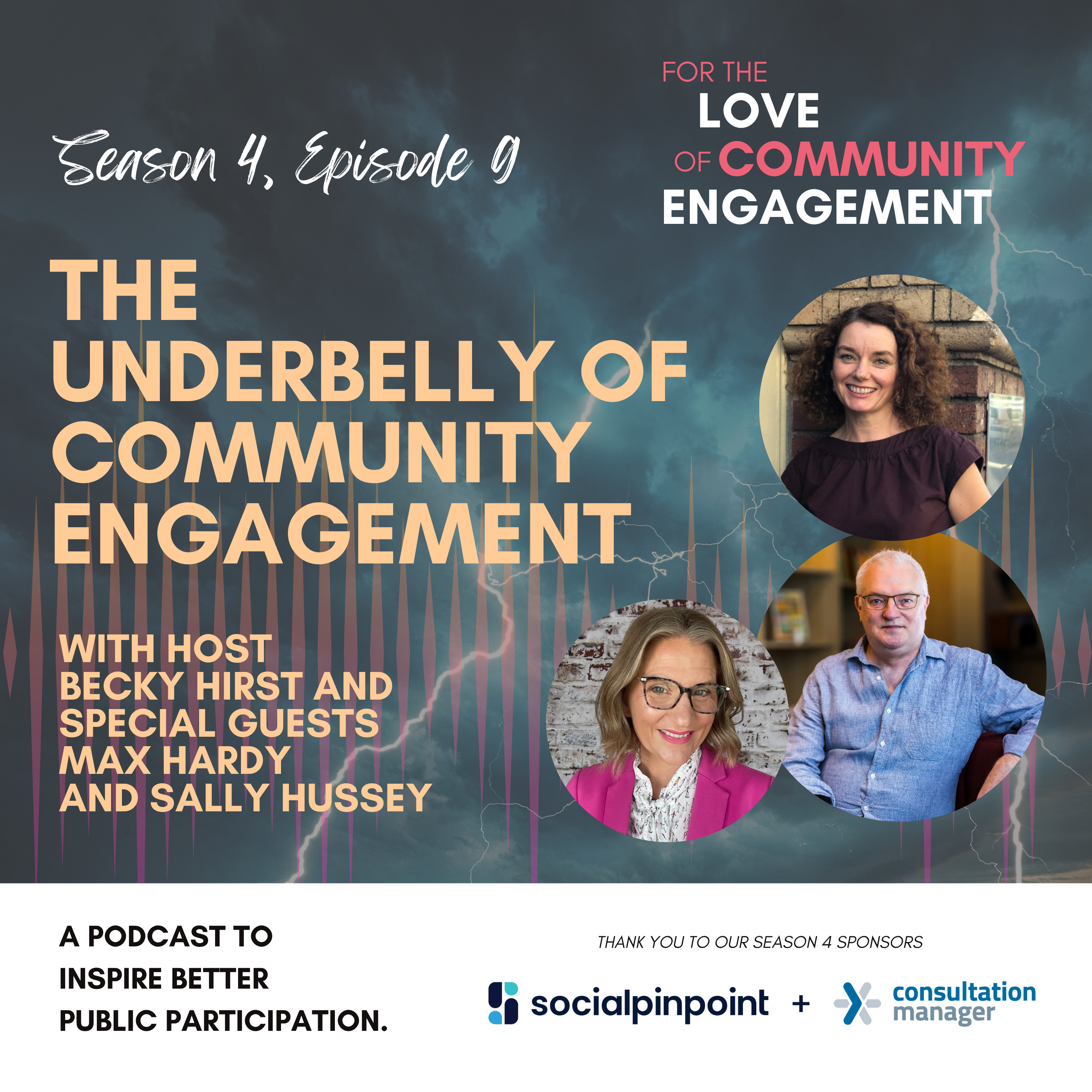 Season 4, Episode 9 - Max Hardy & Sally Hussey - The Underbelly of Community Engagement episode artwork