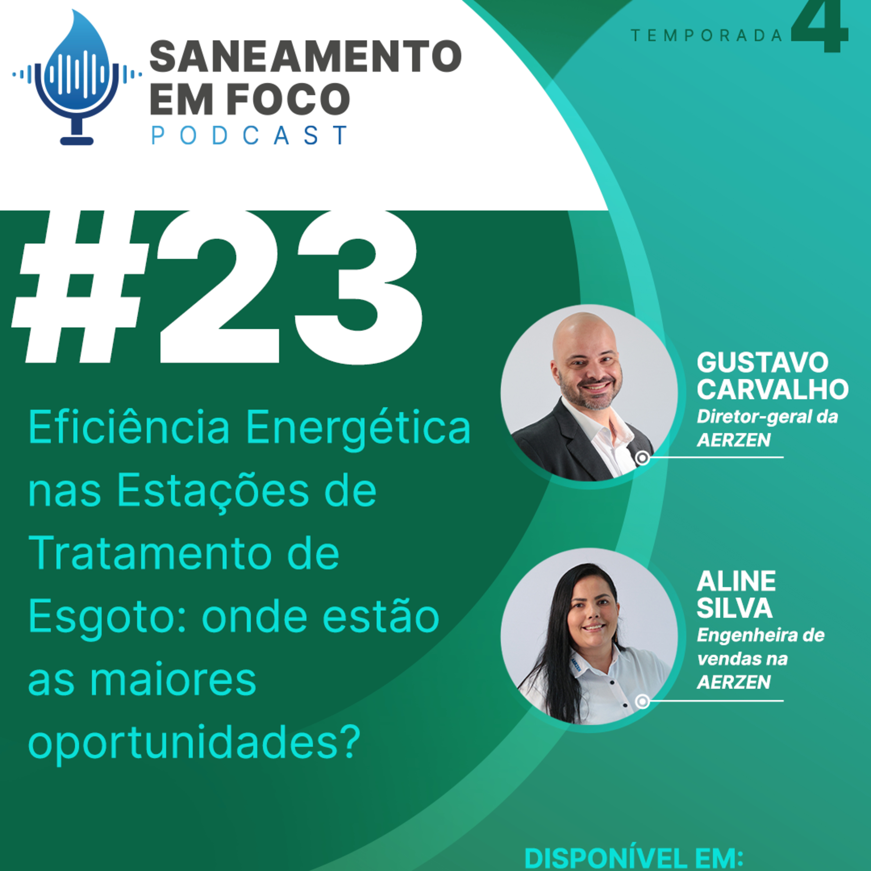 #23: Eficiência Energética nas Estações de Tratamento de Esgoto - Onde estão as maiores oportunidades? (Gustavo Carvalho e Aline Silva - AERZEN do Brasil) episode artwork