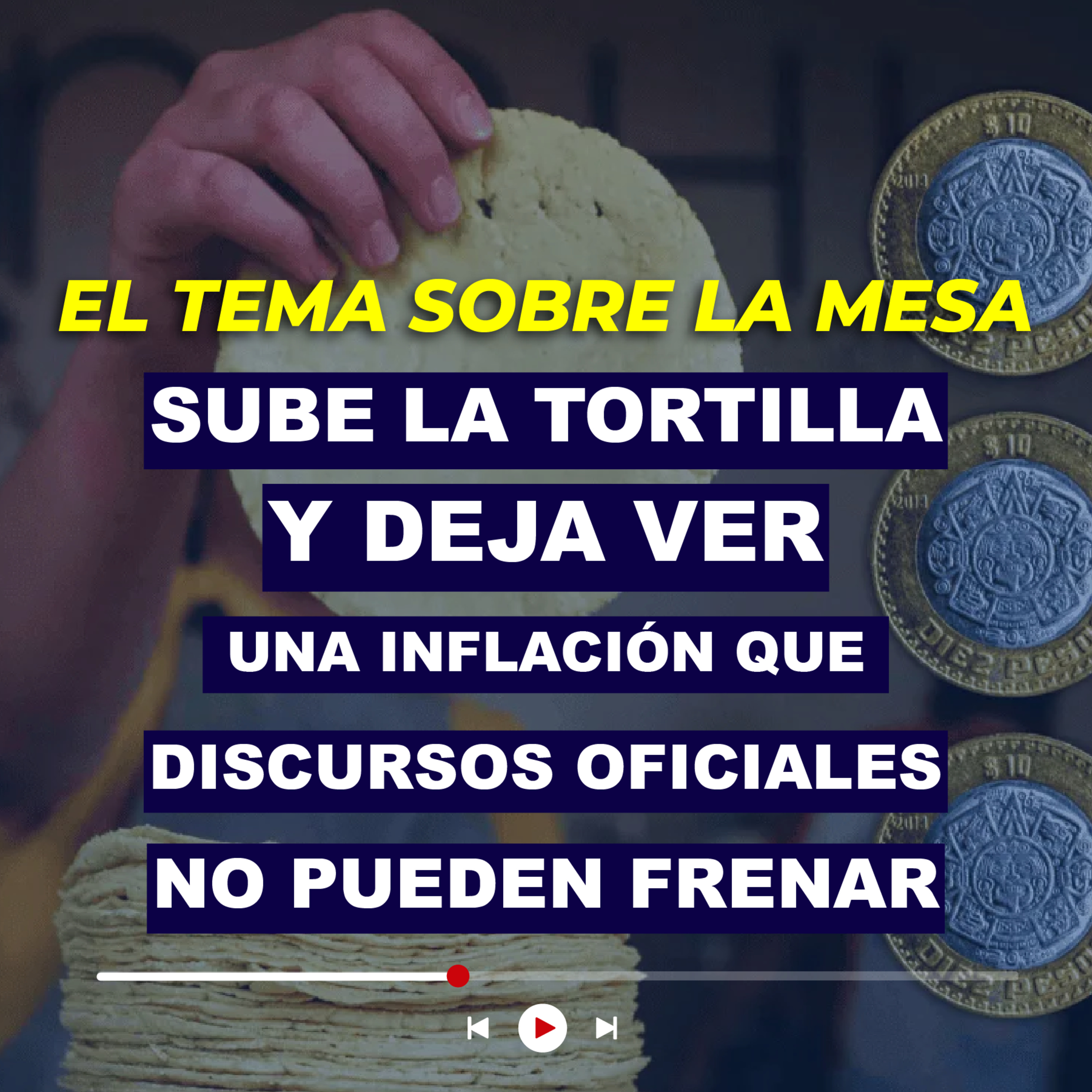 Sube la tortilla y deja ver una inflación que discursos oficiales no pueden frenar