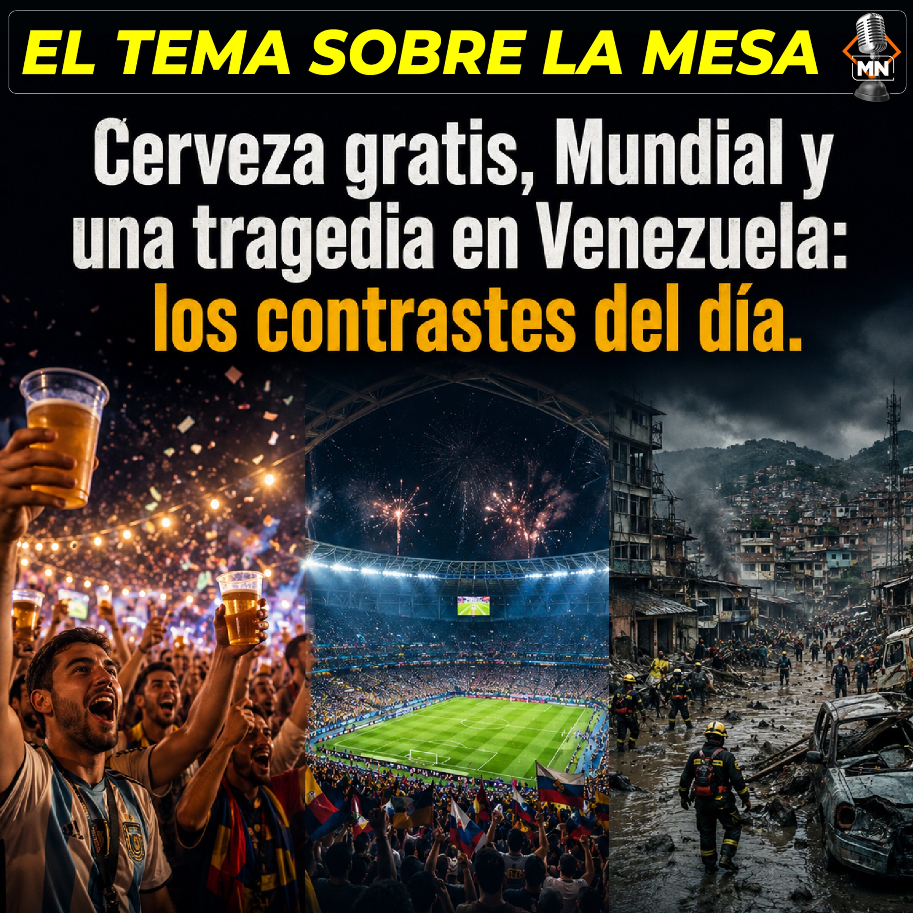 Cerveza gratis, Mundial y una tragedia en Venezuela: los contrastes del día. episode artwork
