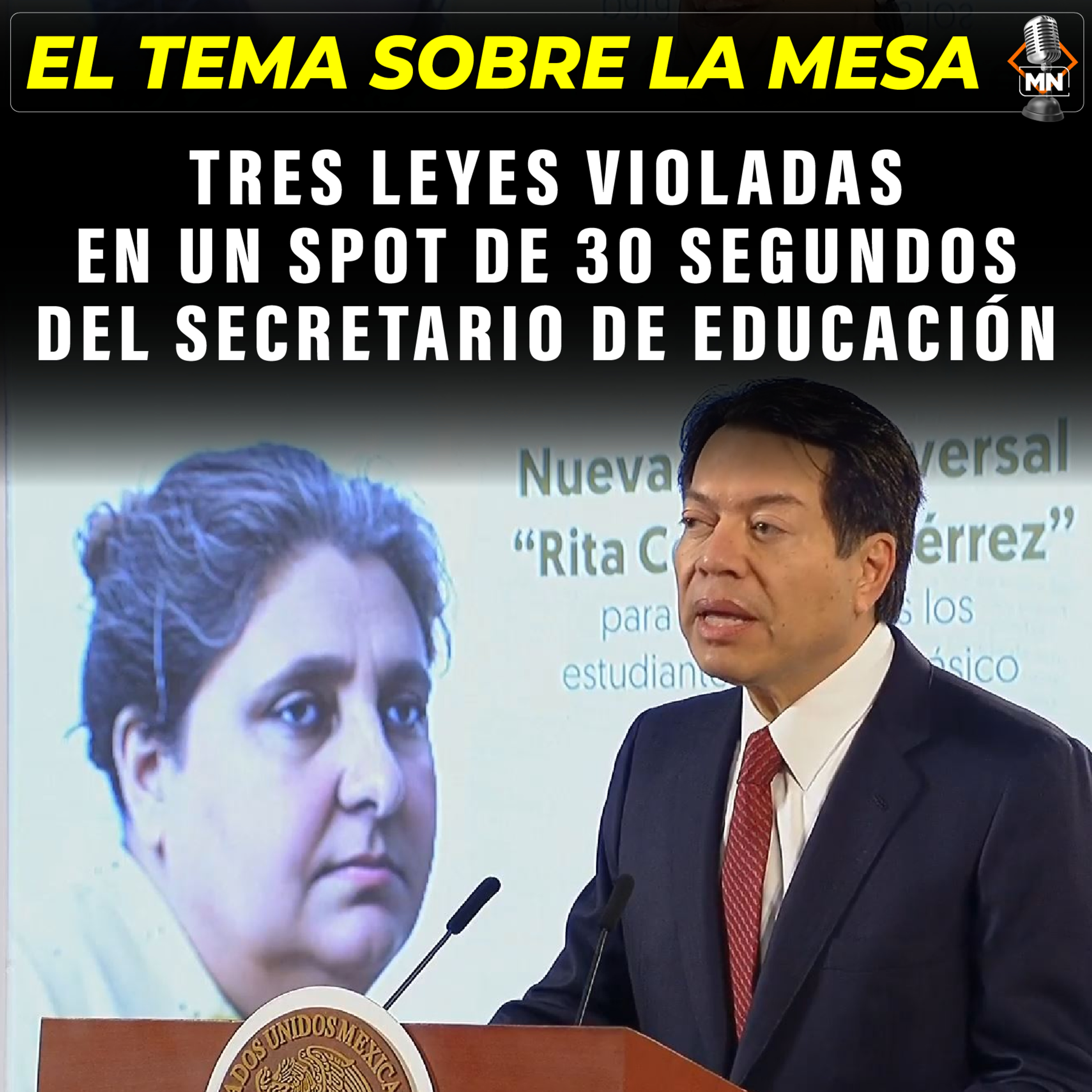 Tres leyes violadas en un spot de 30 segundos del secretario de Educación episode artwork