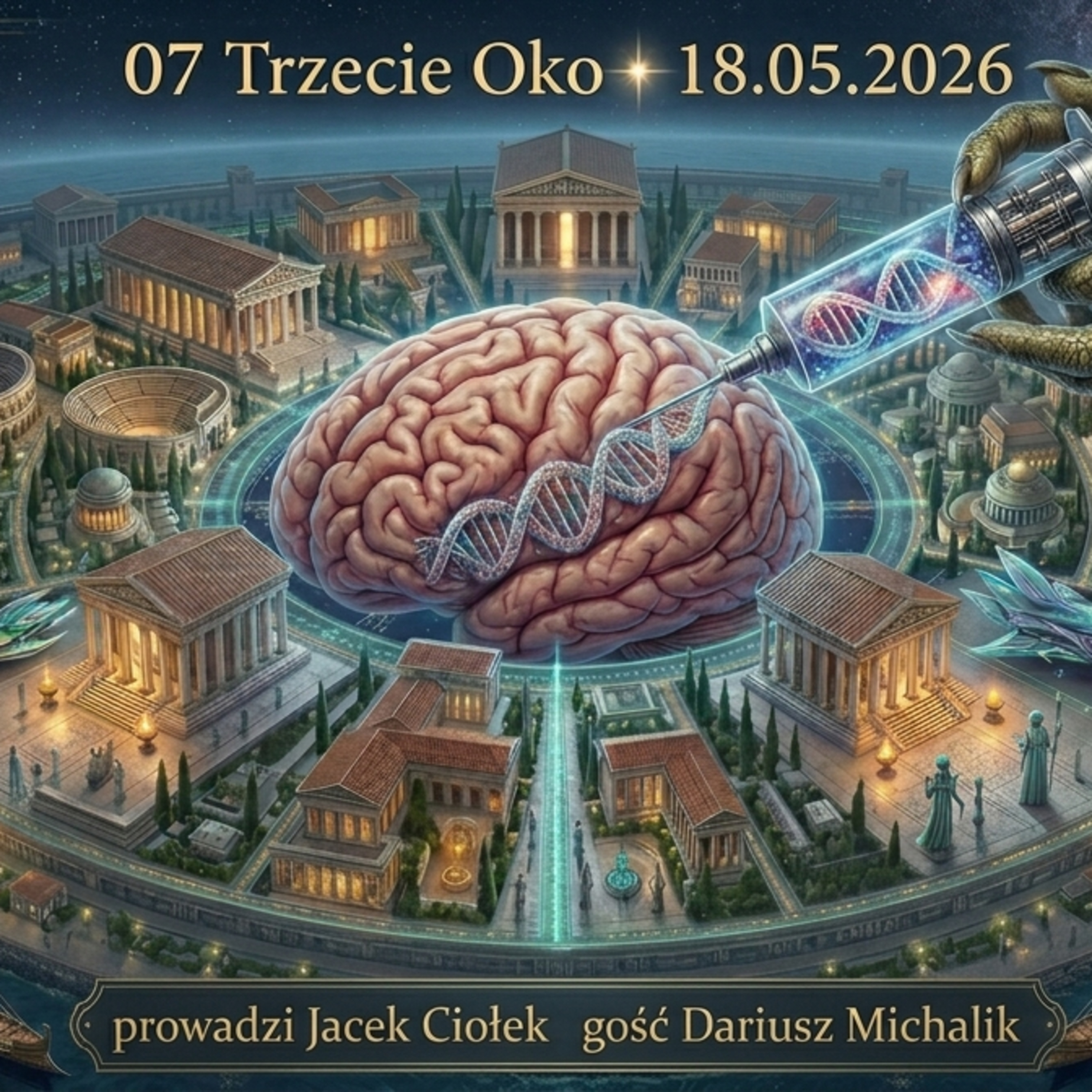 07 TRZECIE OKO, gość: Dariusz MICHALIK (Atlantyda -eksperymenty genetyczne, Lemuria, Tiamat, tematy ufologiczne i filmowe). 18.05.2026 episode artwork