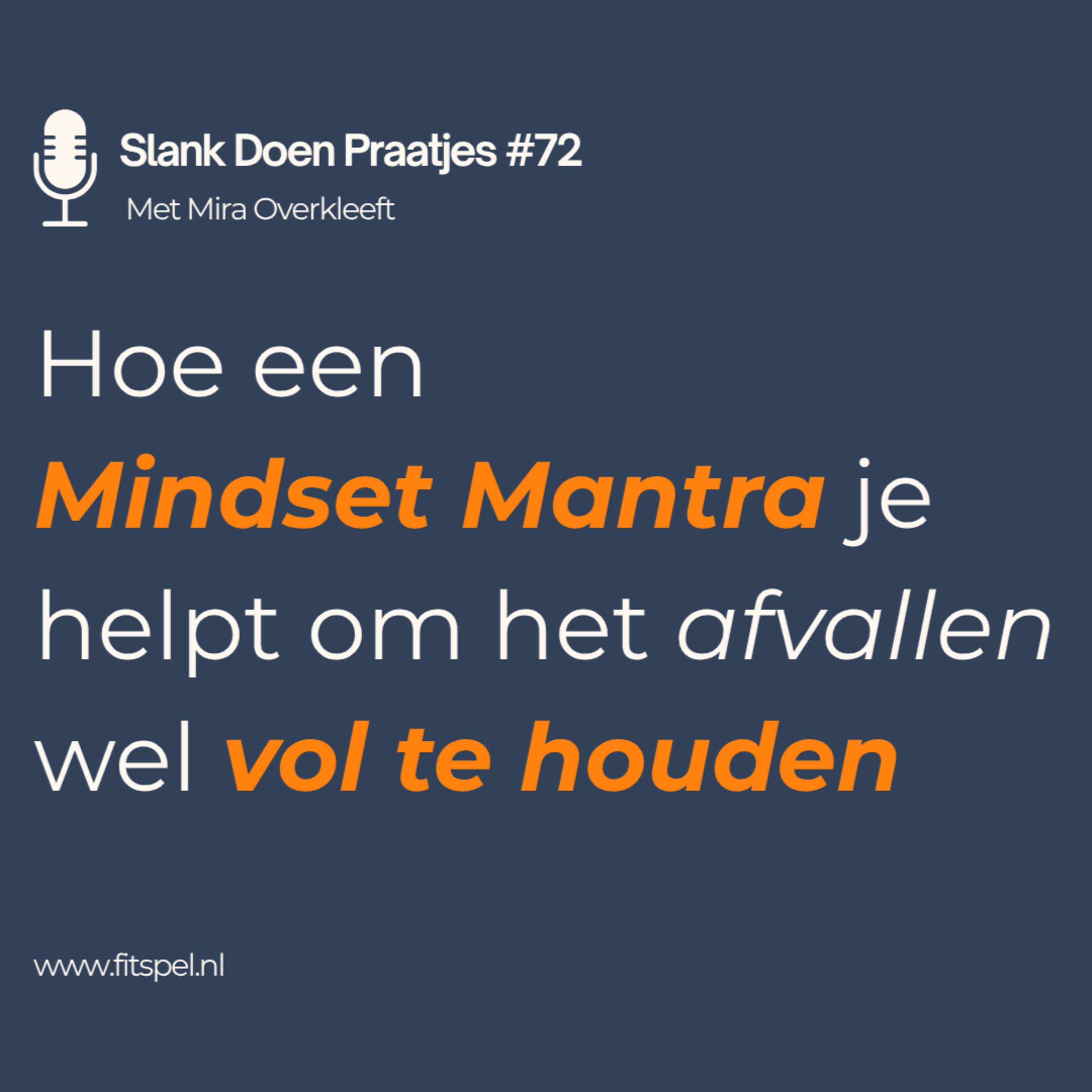 #72: Hoe een Mindset Mantra je helpt om wel vol te houden!