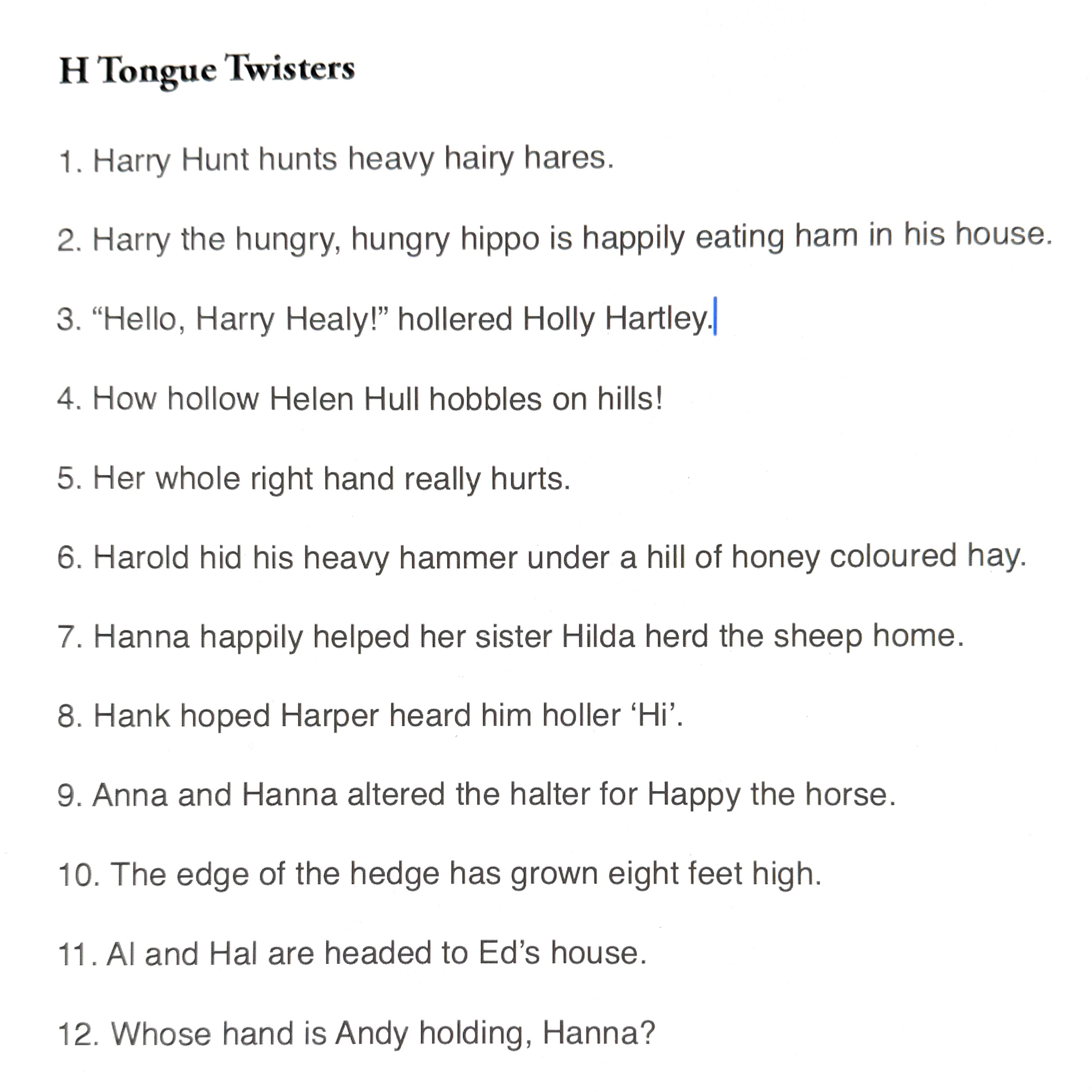 “H” Tongue Twisters episode artwork
