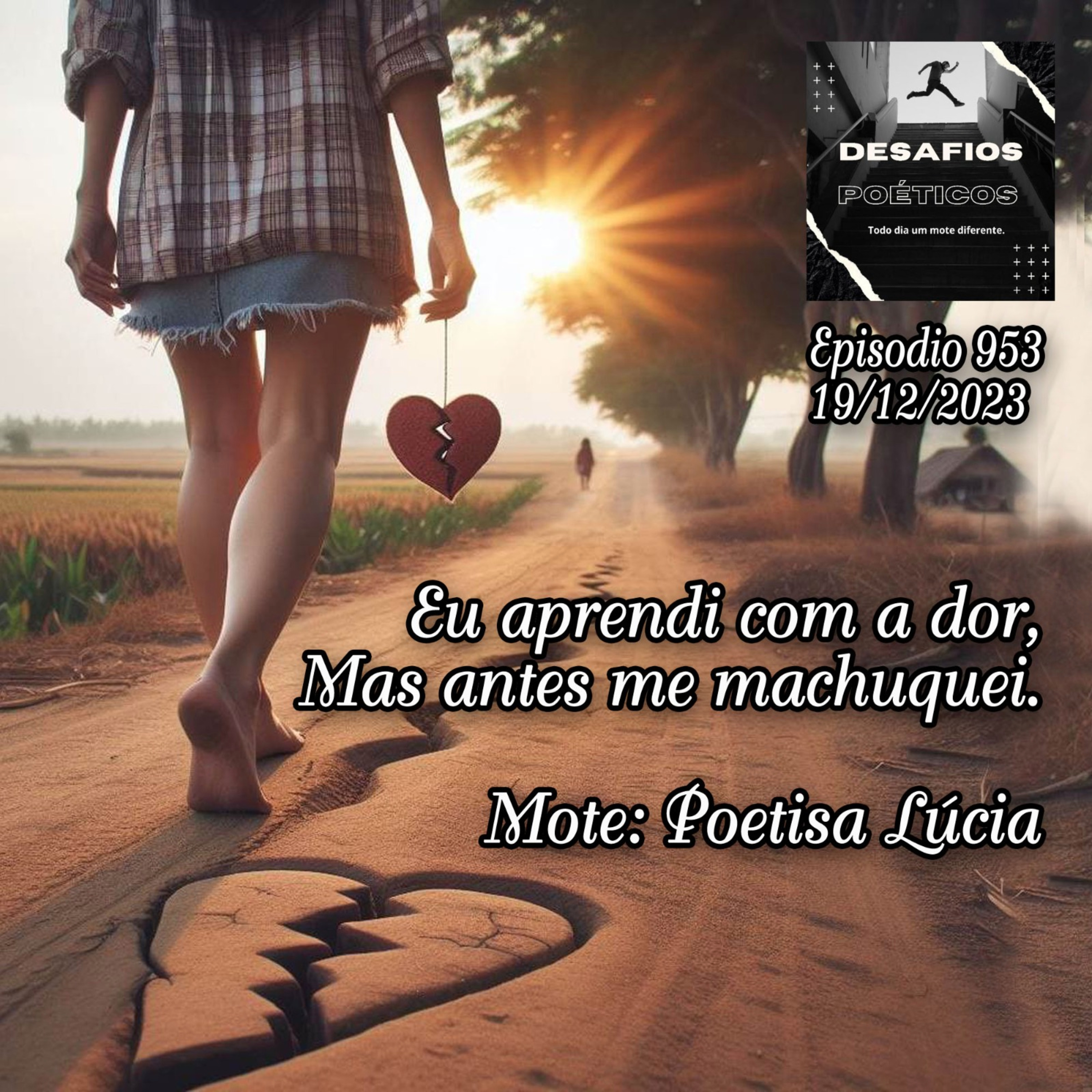 Eu aprendi com a dor, mas antes me machuquei. Mote: Poetisa Lúcia