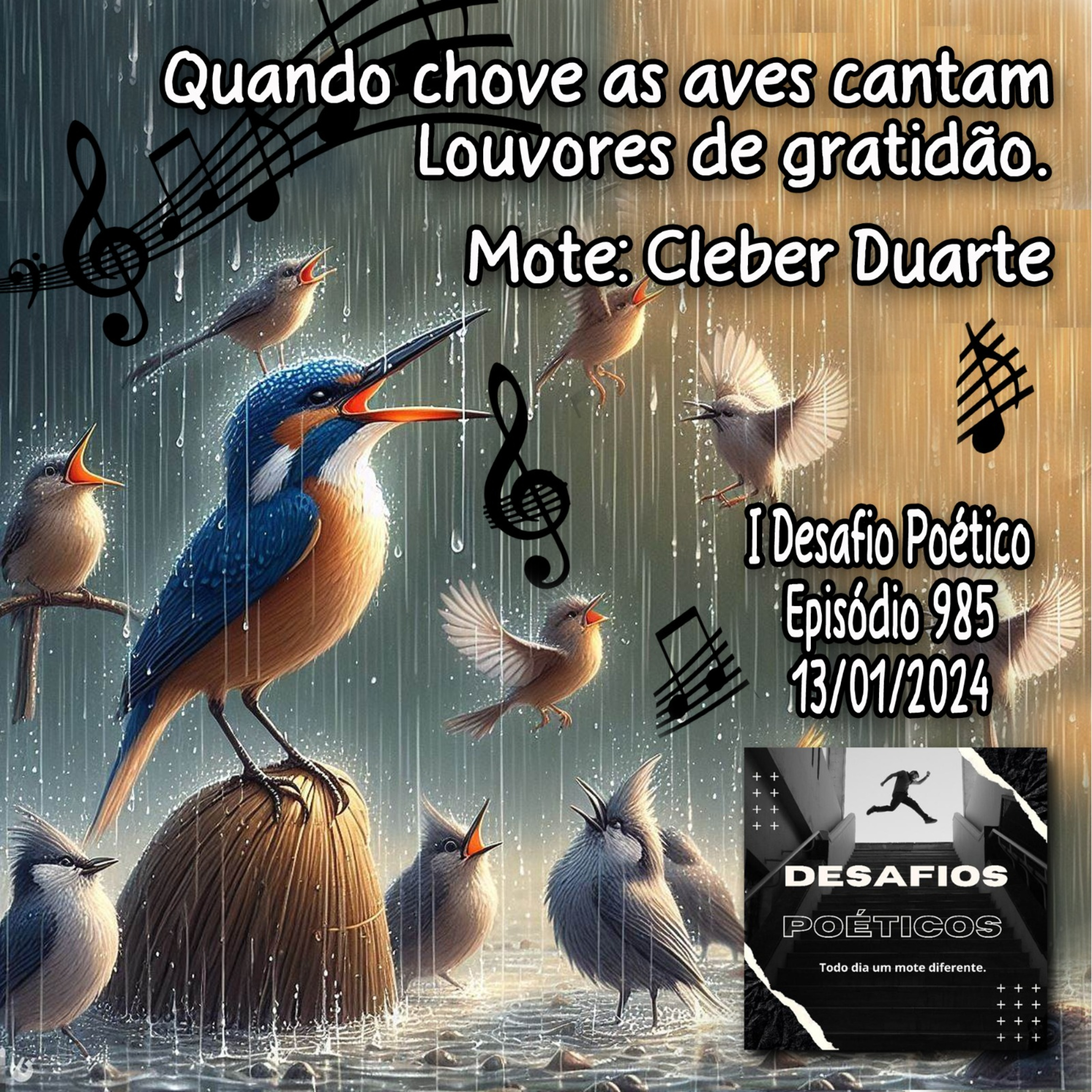 Quando chove as aves cantam louvores de gratidão. Cleber Duarte (Mote A - I Desafio Poético) #985 episode artwork