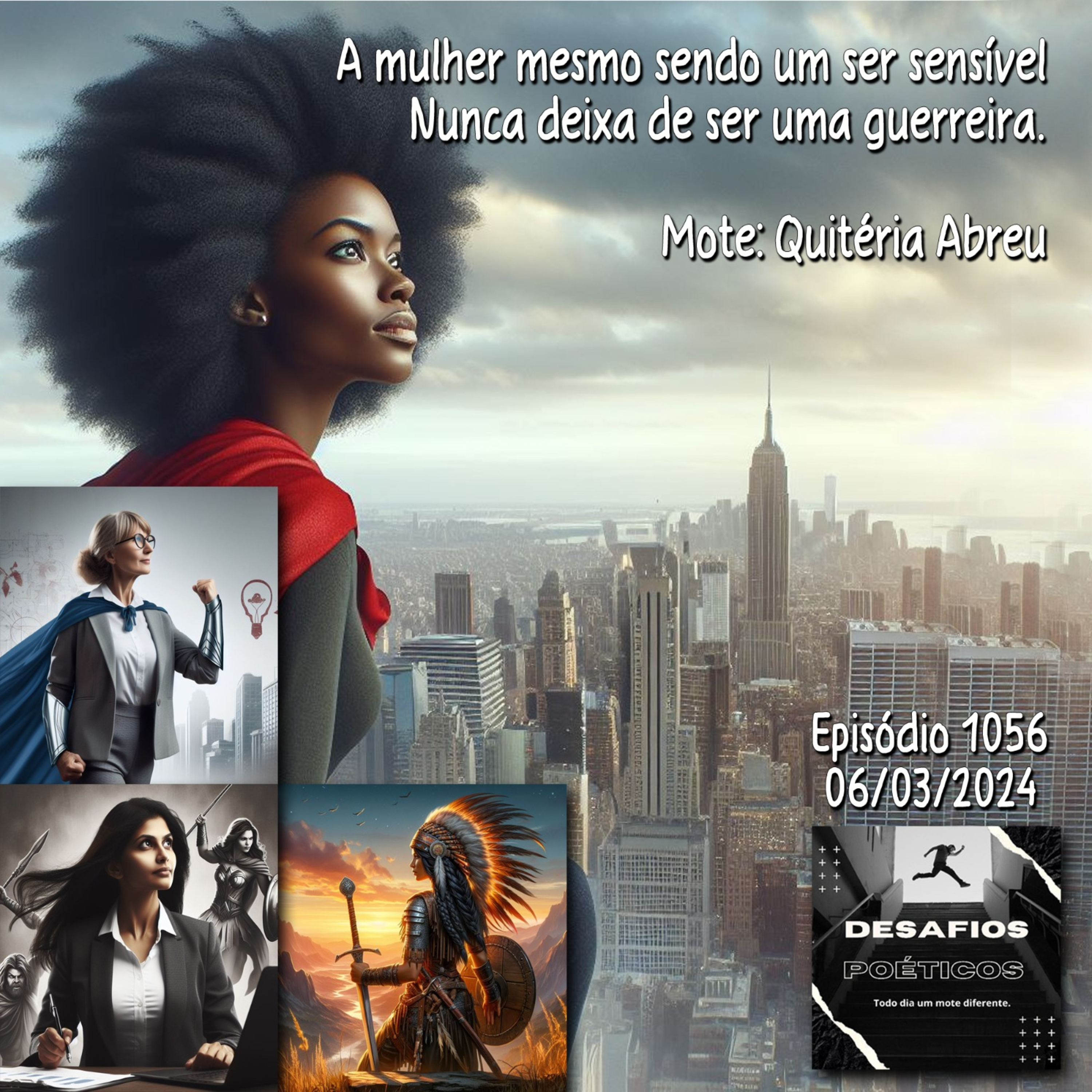 A mulher mesmo sendo um ser sensível, nunca deixa de ser uma guerreira.
Mote: Quitéria Abreu #1056 episode artwork