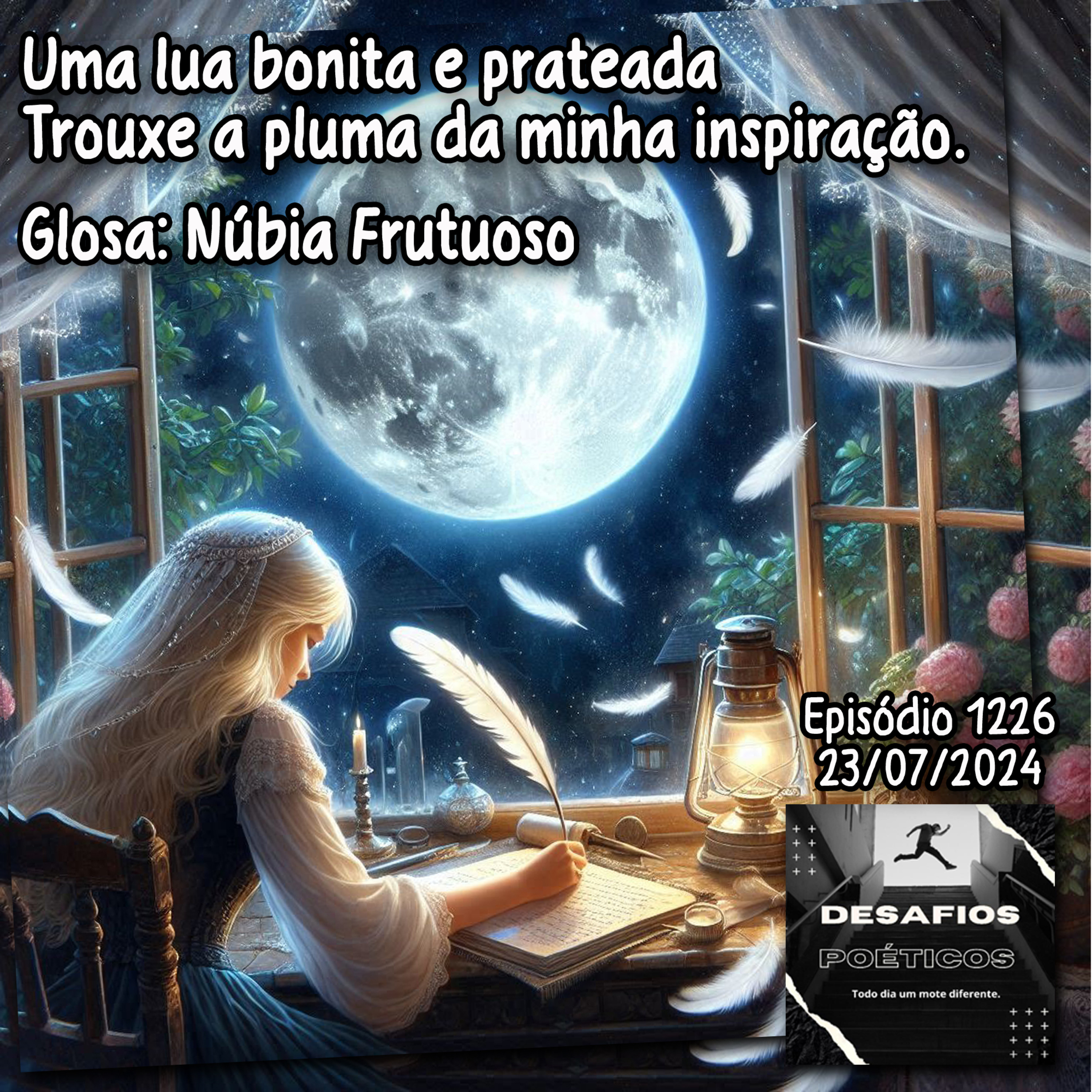 Uma lua bonita e prateada, trouxe a pluma da minha inspiração. Mote: Núbia Frutuoso #1226