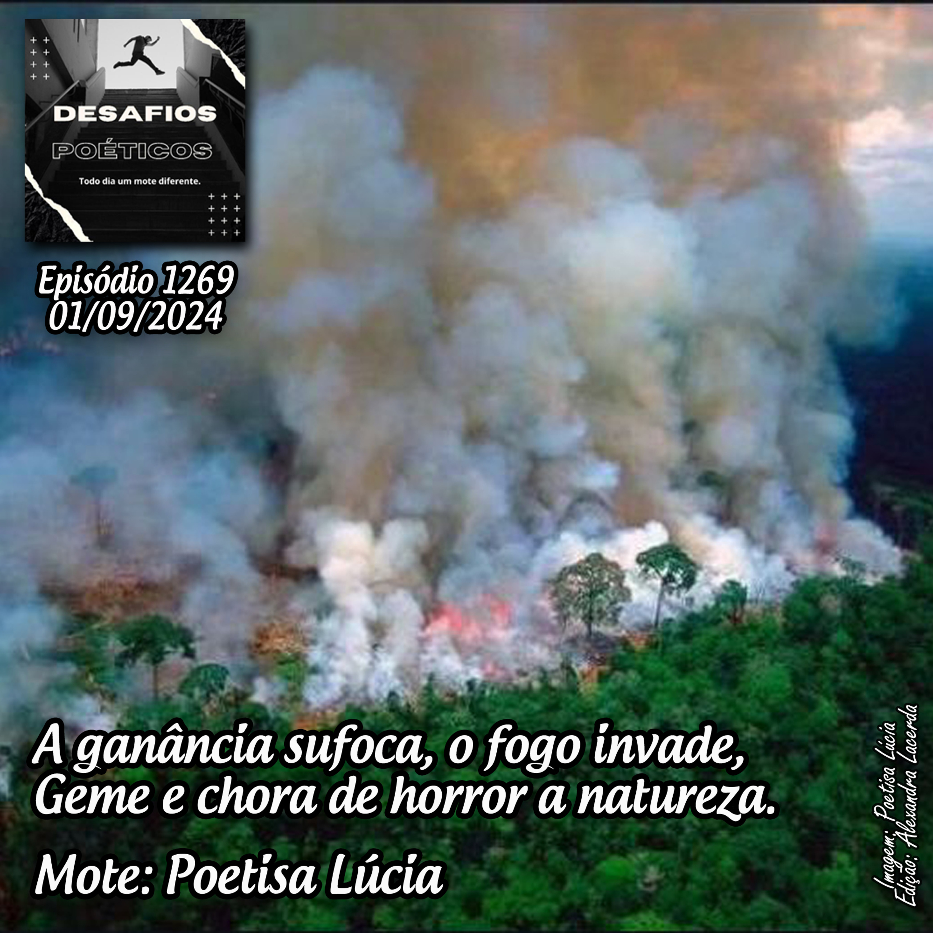 A ganância sufoca, o fogo invade, geme e chora de horror a natureza. Mote: Poetisa Lúcia #1269 episode artwork
