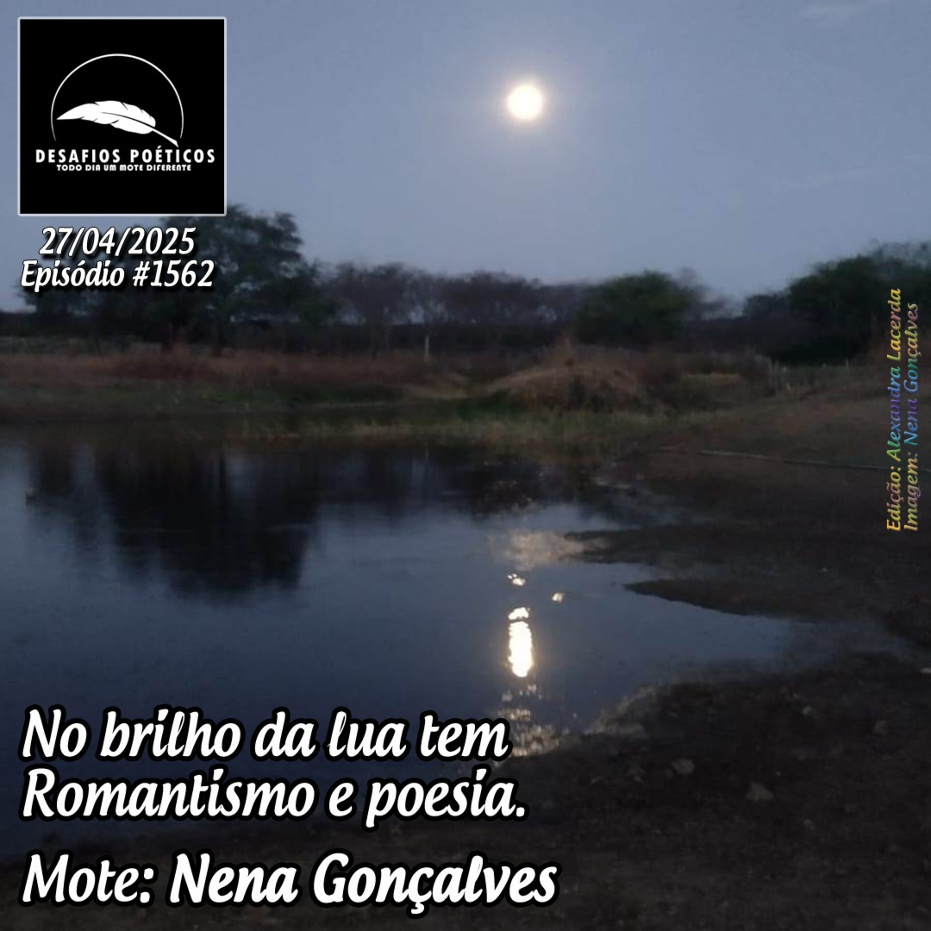 No brilho da lua tem, romantismo e poesia. Mote: Nena Gonçalves. #1562