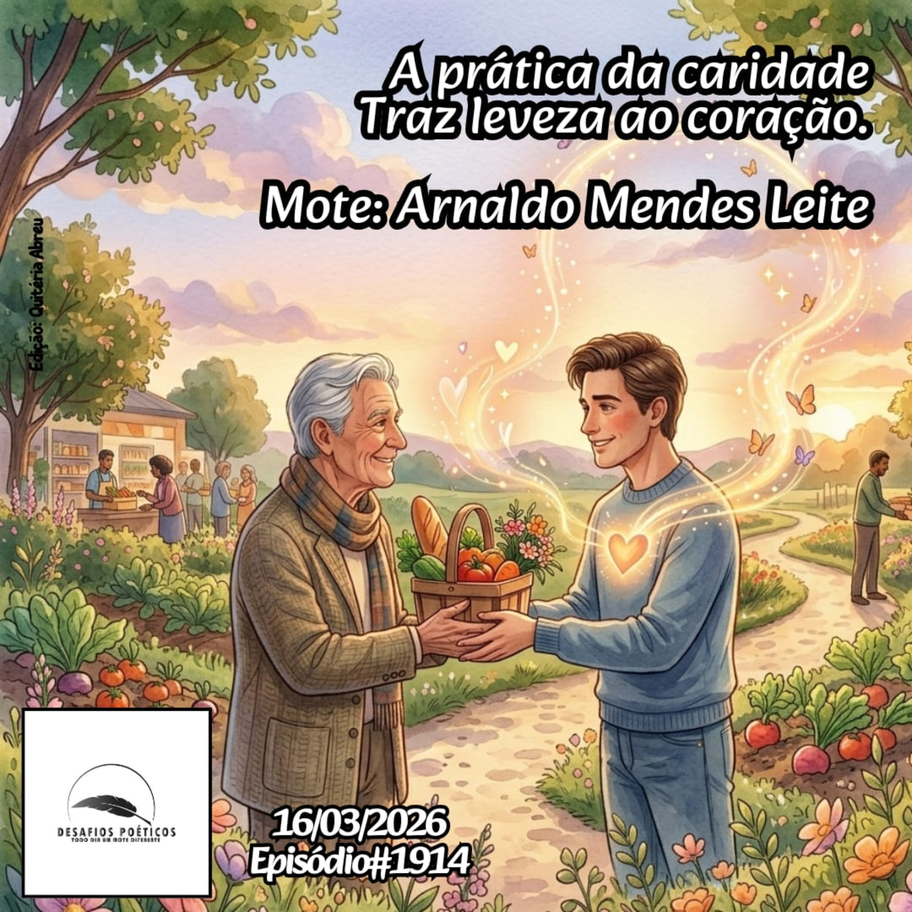 A prática da caridade, traz leveza ao coração. Mote: Arnaldo Mendes Leite. # 1914