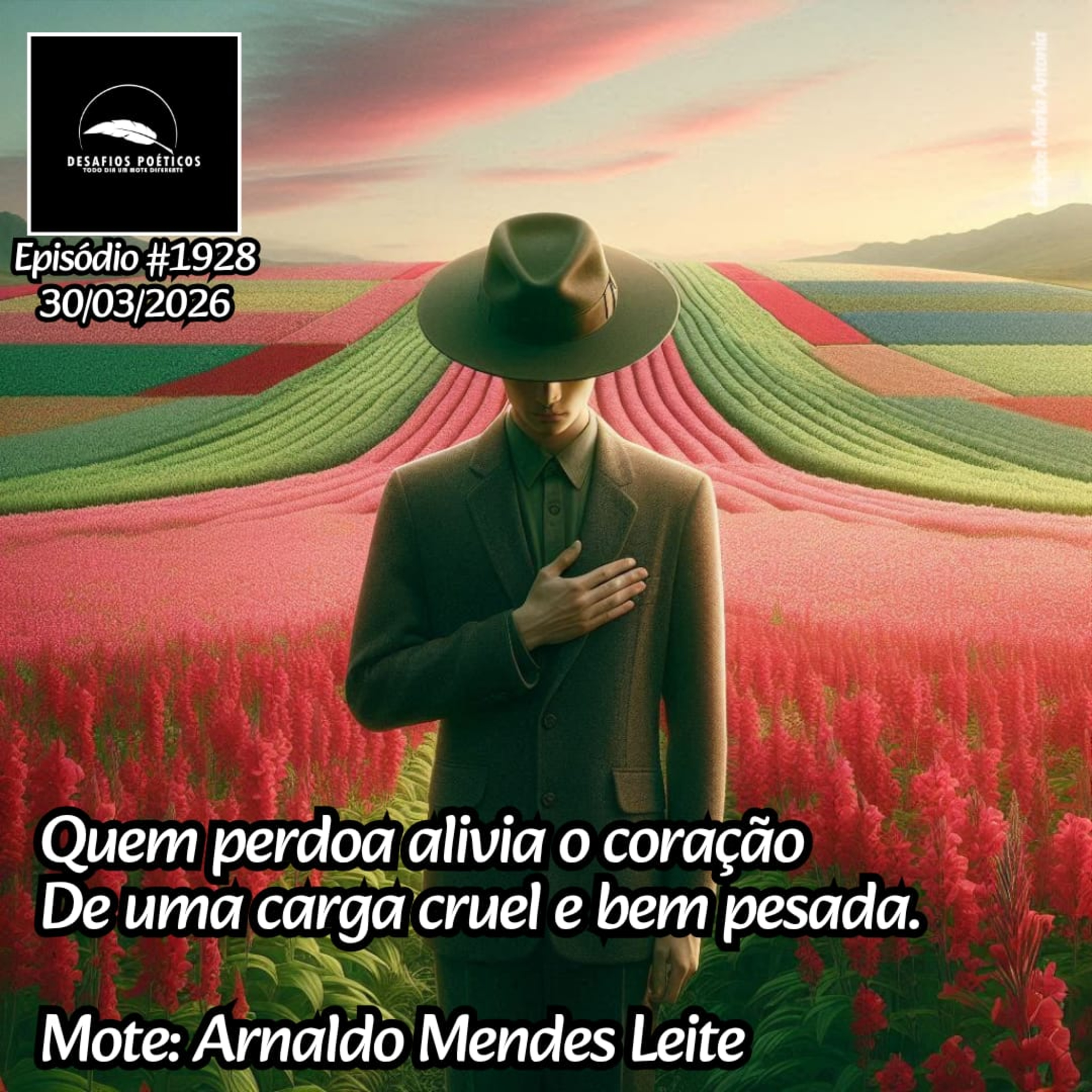 Quem perdoa alivia o coração, de uma carga cruel e bem pesada. Mote: Arnaldo Mendes Leite. #1928