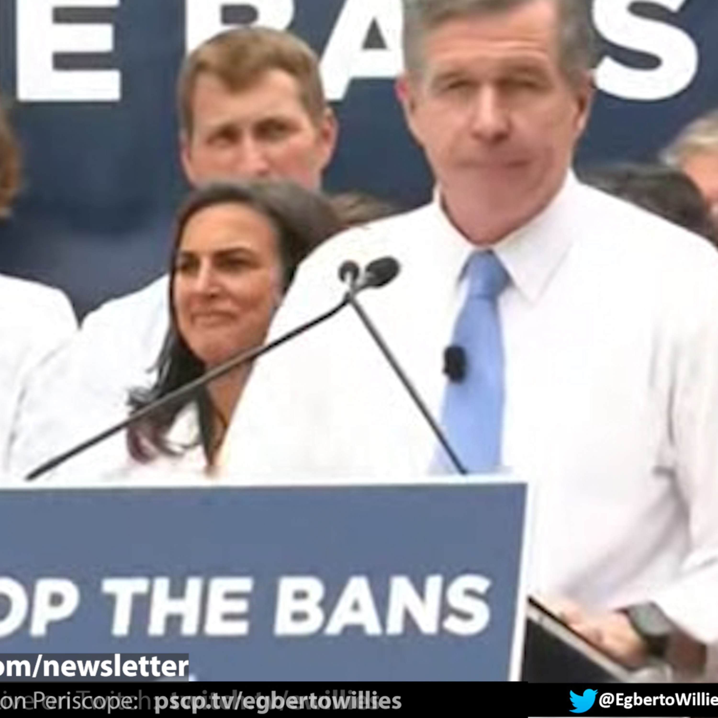 North Carolina Governor Roy Cooper vetoes ban bill in style with a huge rally. episode artwork
