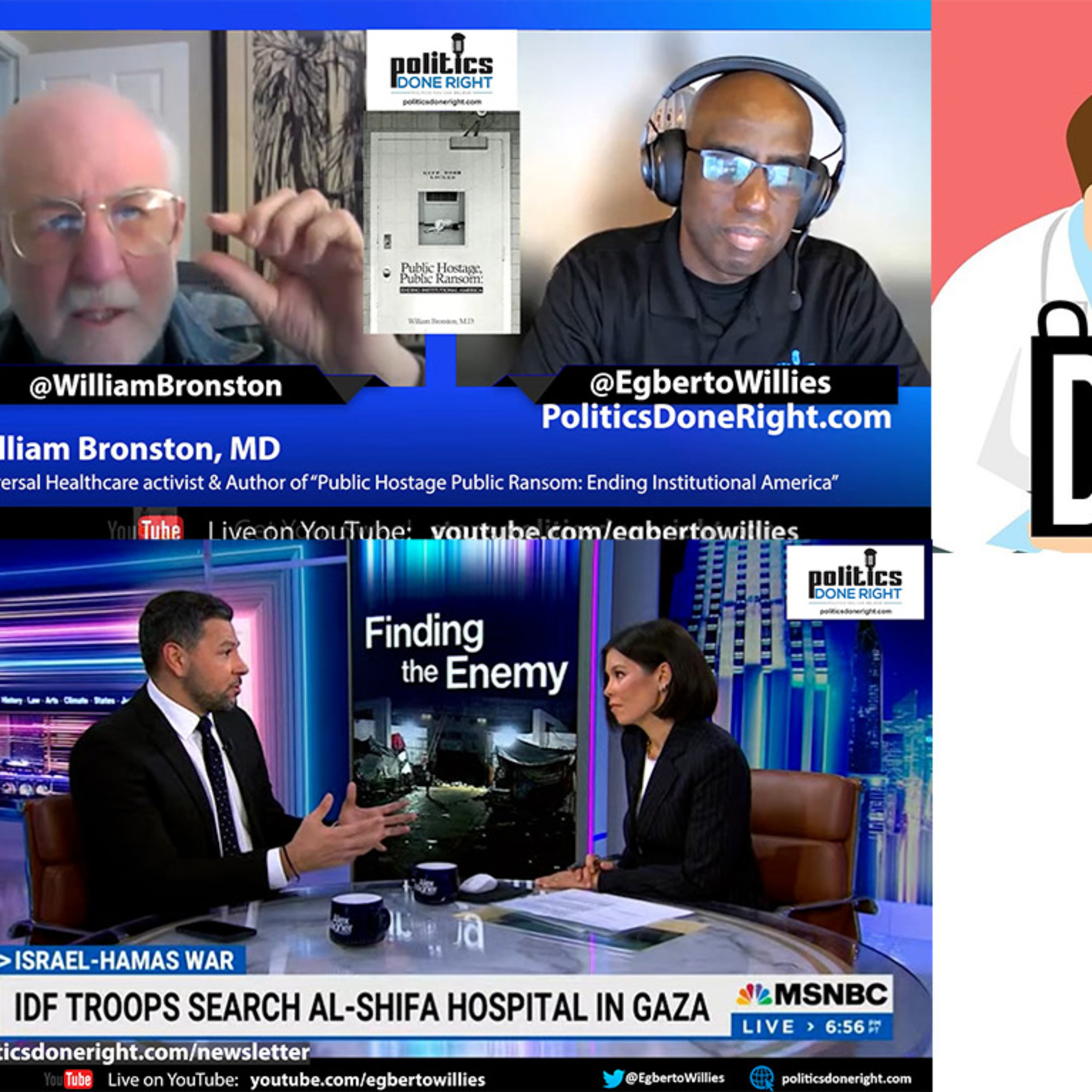 William Bronston, a Universal Healthcare activist's take, Medicare Advantage Scam, and more.